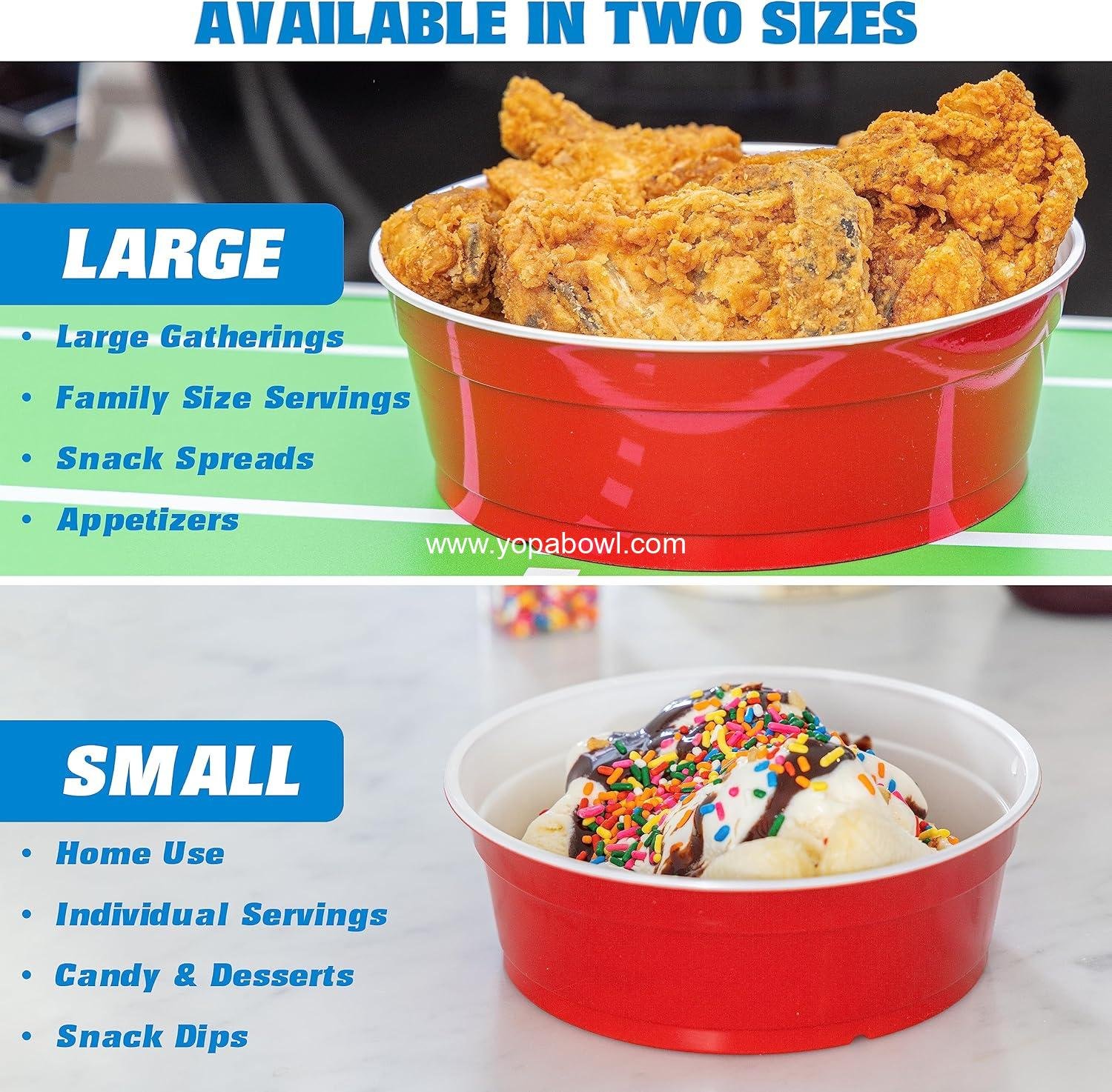 Wholesale Large Disposable Plastic Bowls - 22 oz & 60 oz Sizes - Party Cup Style Factory Wholesale Large Disposable Plastic Bowls - 22 oz & 60 oz Sizes - Party Cup Style Factory