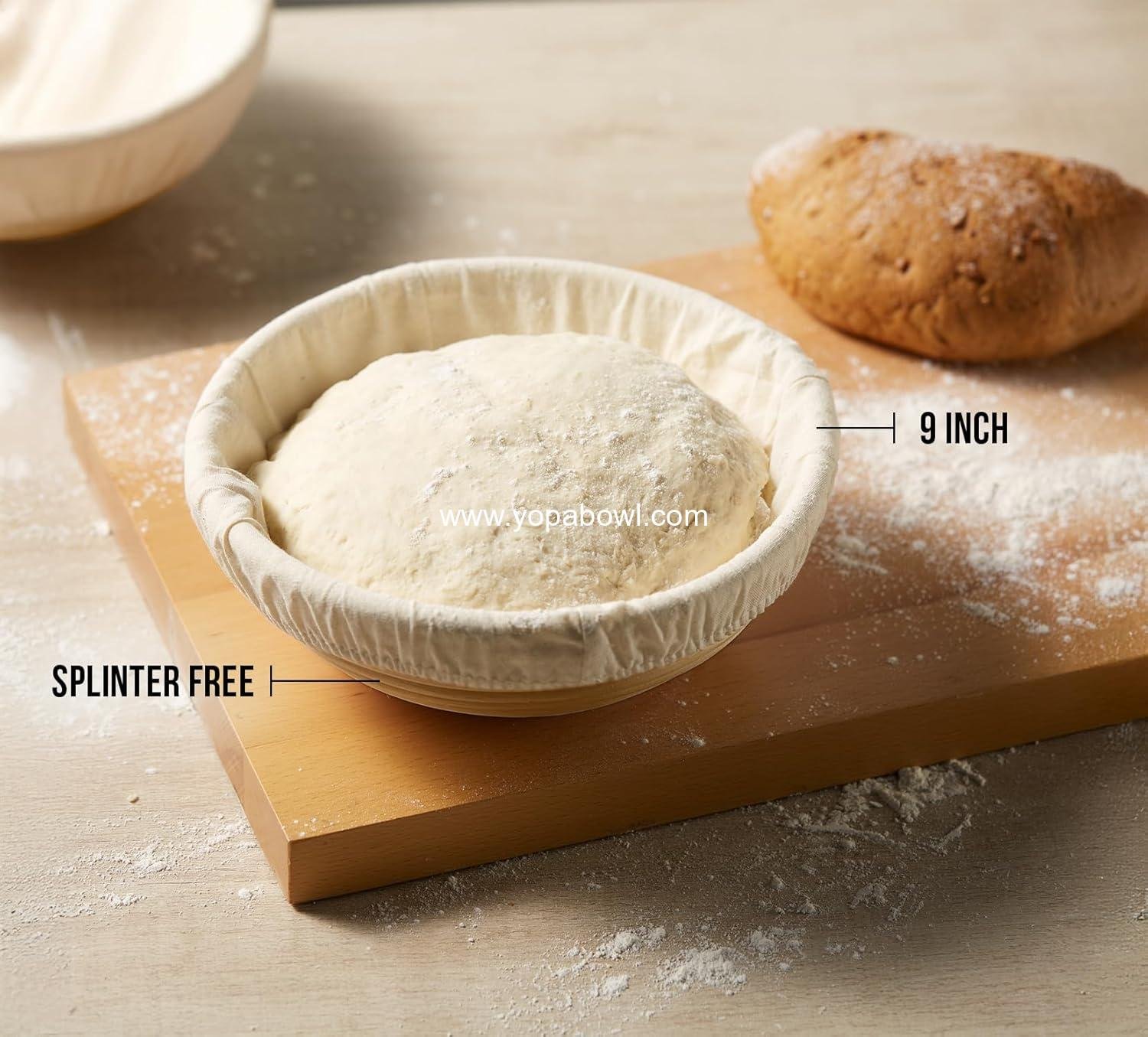 Wholesale Sourdough Proofing Basket Set, 9 Inch Round Rattan Bread Banneton with Cloth Liners, Artisan Bread Making Baskets, Set of 2, Factory Wholesale Sourdough Proofing Basket Set, 9 Inch Round Rattan Bread Banneton with Cloth Liners, Artisan Bread Making Baskets, Set of 2, Factory