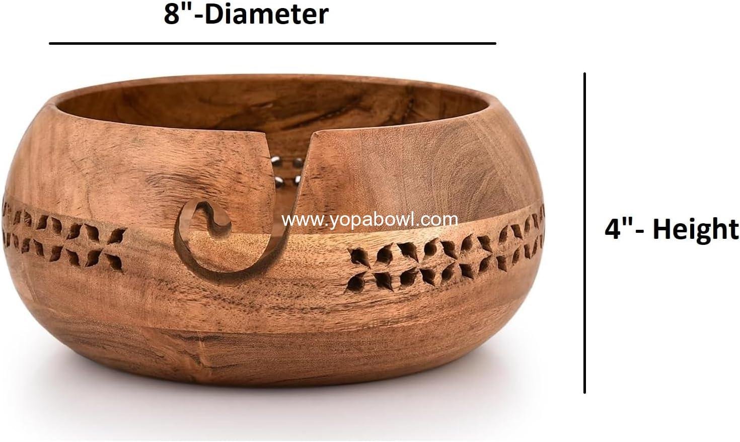 Wholesale Wooden Yarn Bowl - Large Crochet and Knitting Yarn Holder (8