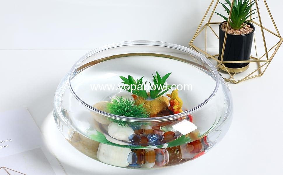 Wholesale Clear Fish Bowl Vase Round Shallow Planter Plastic Container Aquatic Plant Pot Hydroponic Daffodil Pot Fish Tank Aquarium Bowl - Manufacturer
