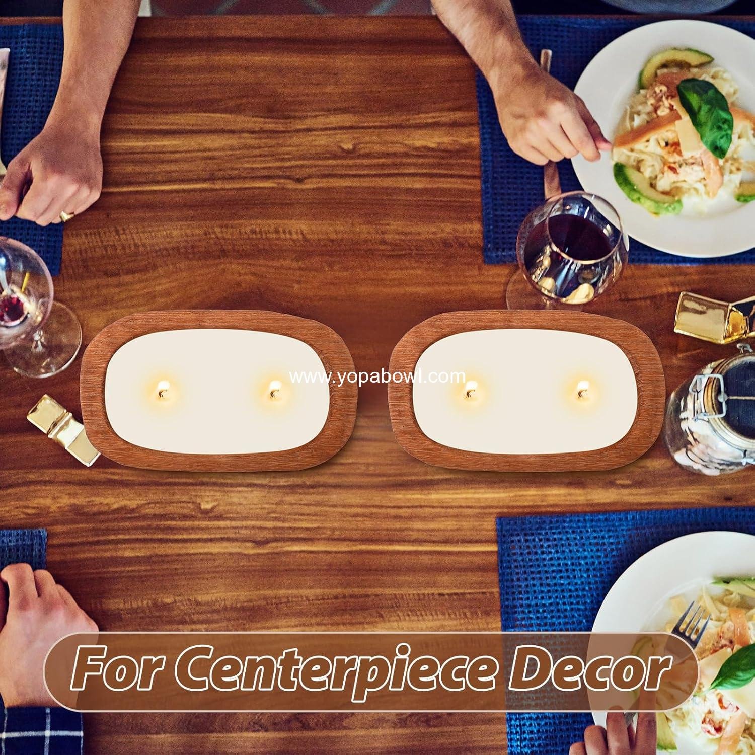 Wholesale 4 Pcs Rustic Wooden Dough Bowls - Decorative Table Centerpiece for Living Room and Kitchen, Brown, 10