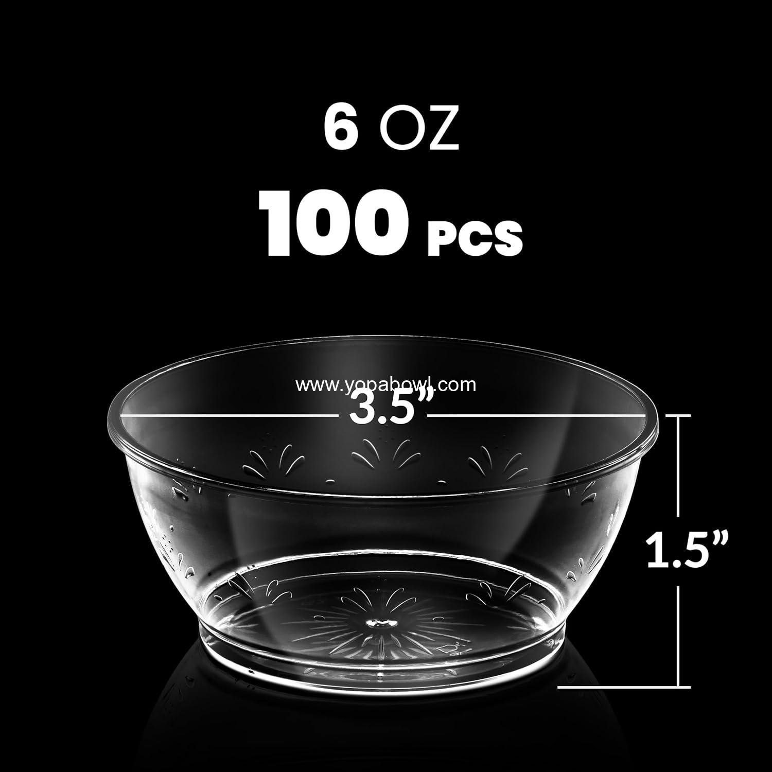 Wholesale Clear Mini Plastic Bowls - 100 Pack 6 Oz Disposable Premium Hard Plastic Dessert Bowls for Weddings, Catering, Parties, and Events Factory Wholesale Clear Mini Plastic Bowls - 100 Pack 6 Oz Disposable Premium Hard Plastic Dessert Bowls for Weddings, Catering, Parties, and Events Factory