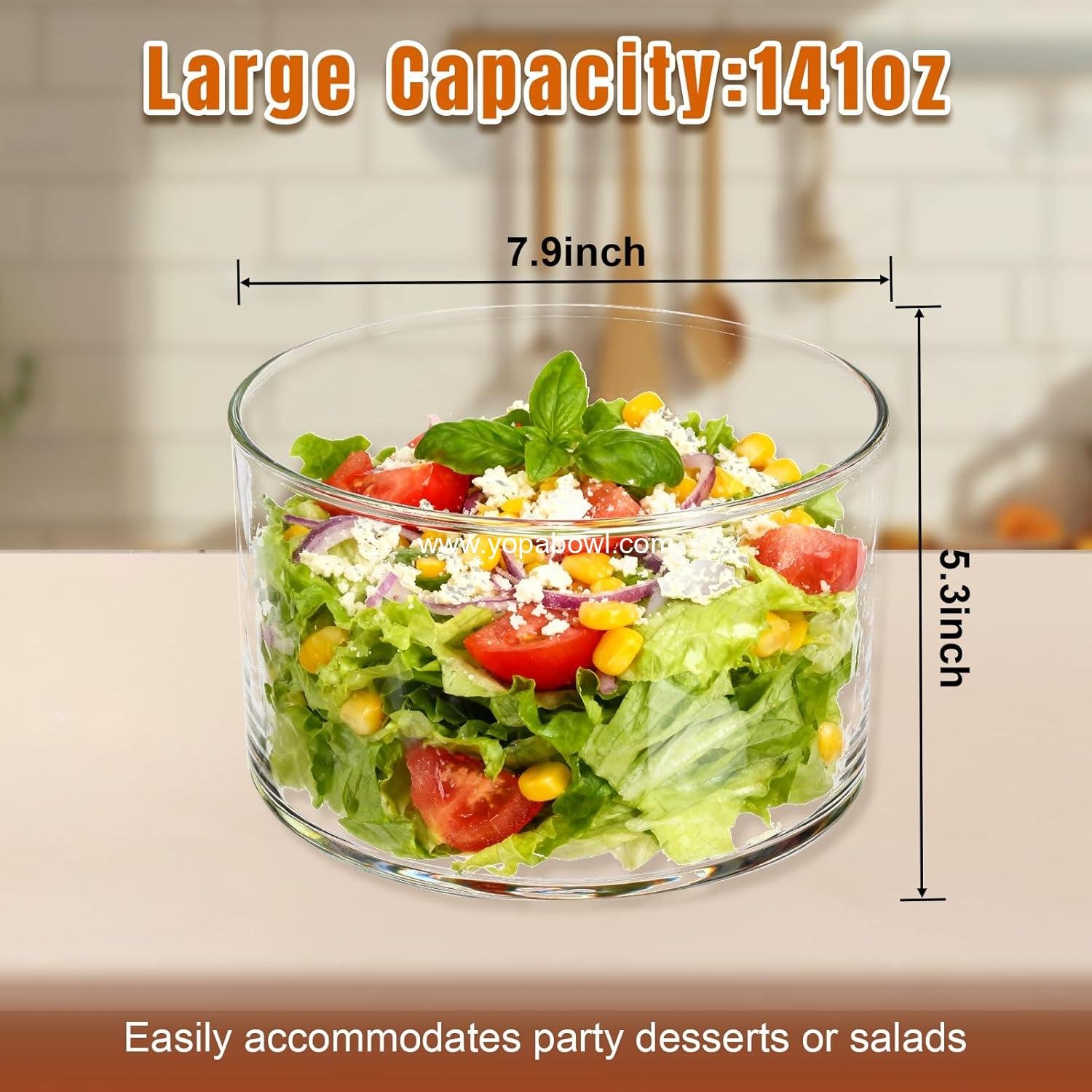 Wholesale 141oz Trifle Bowl with Lid, High Borosilicate Glass Serving Bowl with Bamboo Cover, 2-in-1 Pedestal Salad Bowl & Trifle Dish, Includes 20 Forks & Plates for Party Factory Wholesale 141oz Trifle Bowl with Lid, High Borosilicate Glass Serving Bowl with Bamboo Cover, 2-in-1 Pedestal Salad Bowl & Trifle Dish, Includes 20 Forks & Plates for Party Factory