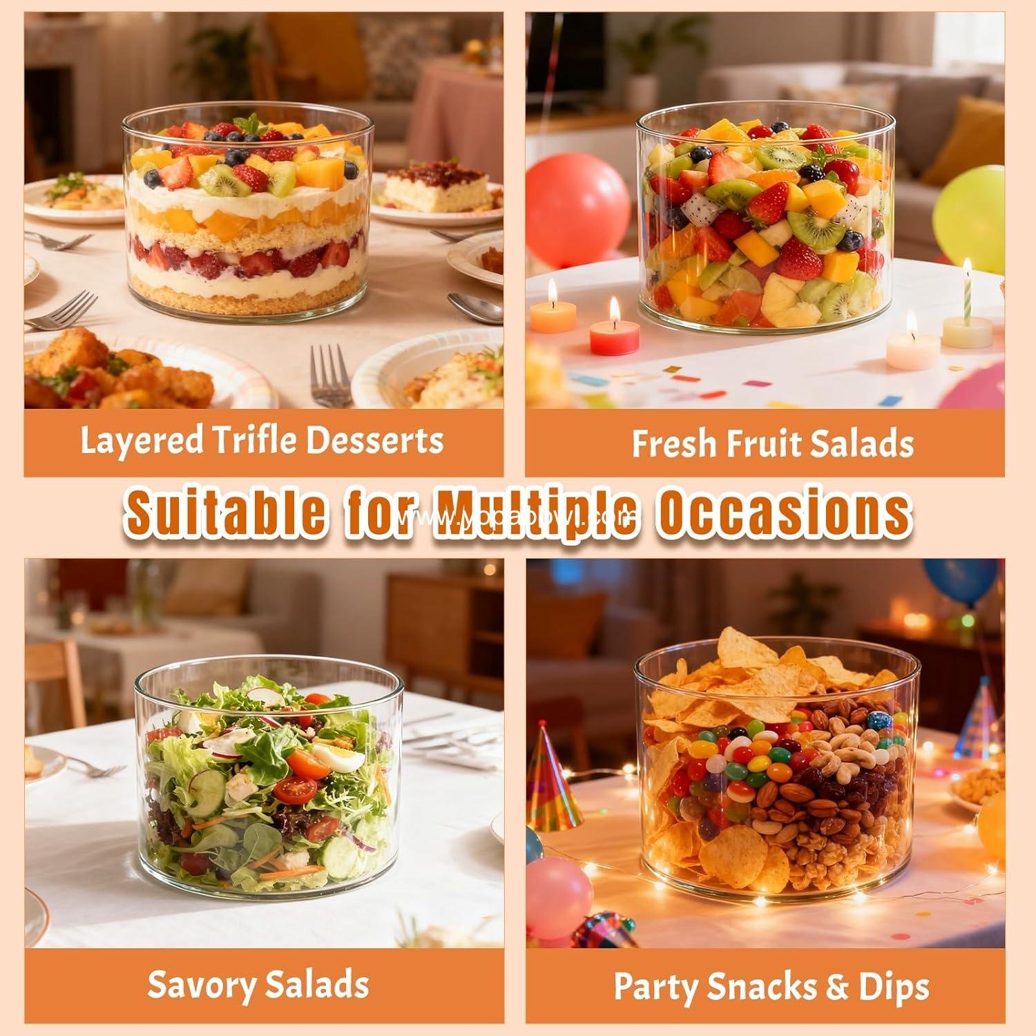 Wholesale 141oz Trifle Bowl with Lid, High Borosilicate Glass Serving Bowl with Bamboo Cover, 2-in-1 Pedestal Salad Bowl & Trifle Dish, Includes 20 Forks & Plates for Party Factory Wholesale 141oz Trifle Bowl with Lid, High Borosilicate Glass Serving Bowl with Bamboo Cover, 2-in-1 Pedestal Salad Bowl & Trifle Dish, Includes 20 Forks & Plates for Party Factory