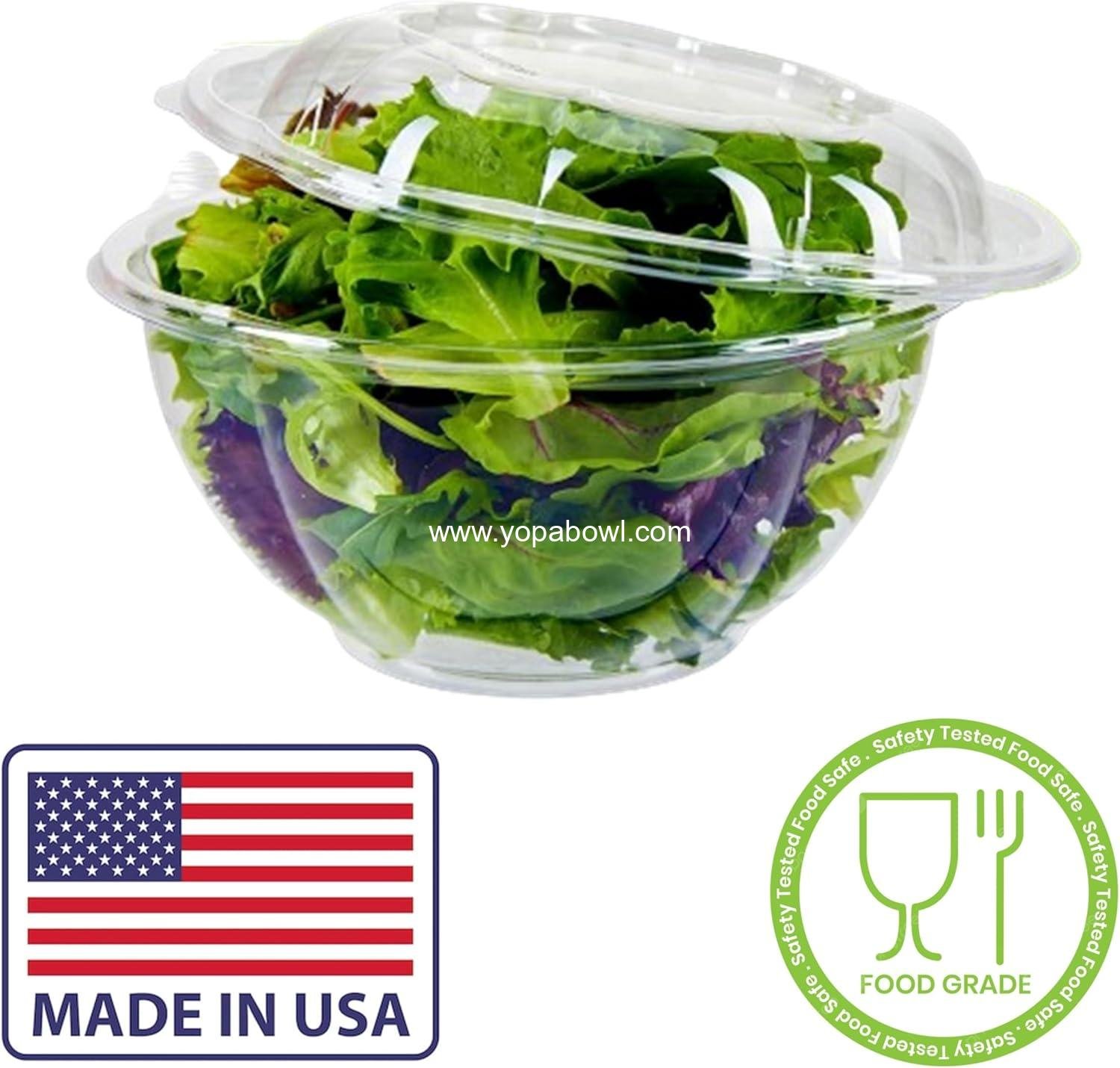 Wholesale 50 Pack Clear 24 Ounce Plastic Salad Bowls with Snap-On Lids - Airtight Disposable Containers for Lunch, Meal Prep, and Parties - Ideal for Salad Use, Factory