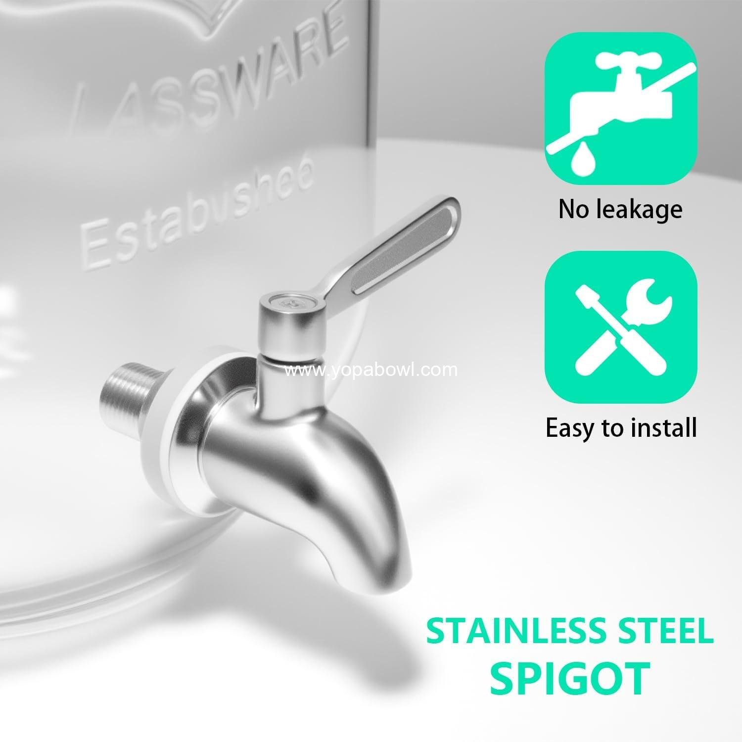 Wholesale 1 Gallon Glass Drink Dispenser with Stand, 2 Pack Beverage Dispenser with Stainless Steel Spigot, Water Lemonade Dispenser for Parties Factory Wholesale 1 Gallon Glass Drink Dispenser with Stand, 2 Pack Beverage Dispenser with Stainless Steel Spigot, Water Lemonade Dispenser for Parties Factory