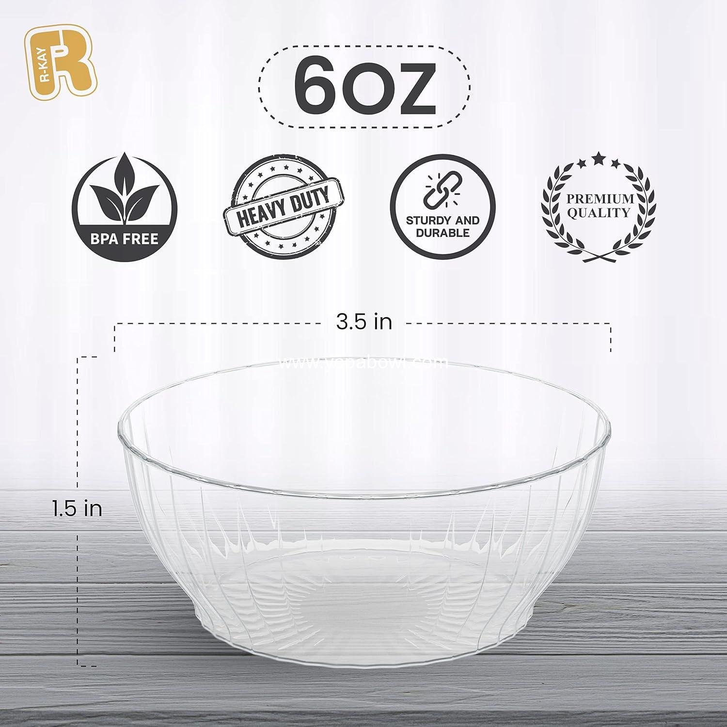 Wholesale 6 Oz Clear Plastic Small Bowls - 50 Pack Disposable Heavy Duty Dessert Bowls for Ice Cream and Salsa (6 OZ, 50 Count) Factory