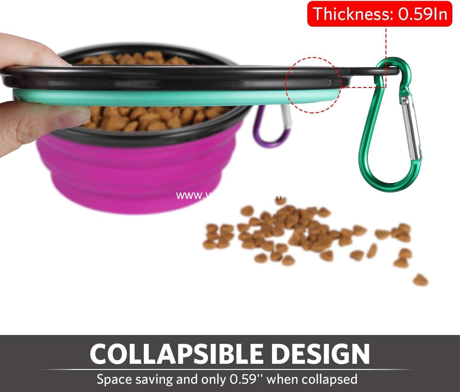 Wholesale Collapsible Dog Bowl for Travel, 12oz - 6 Pack Portable Pet Bowls with Carabiners, Foldable and Expandable - Factory