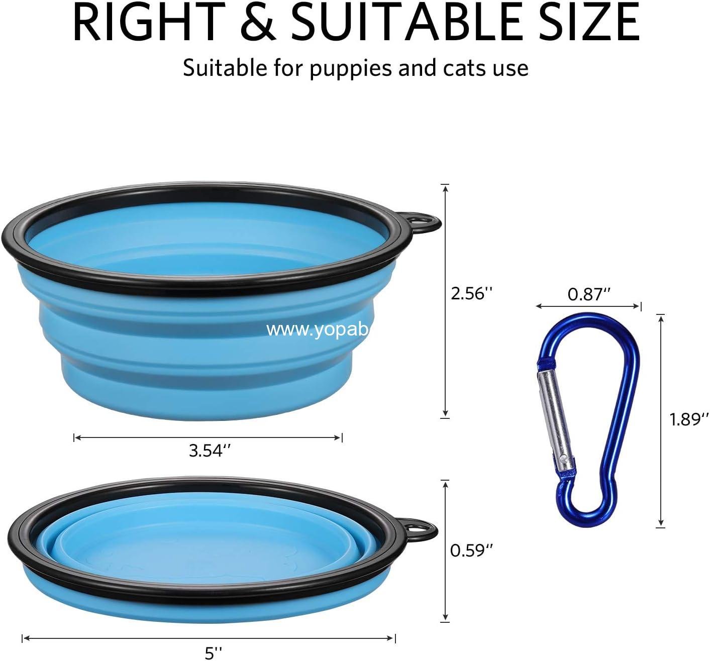 Wholesale Collapsible Dog Bowl for Travel, 12oz - 6 Pack Portable Pet Bowls with Carabiners, Foldable and Expandable - Factory