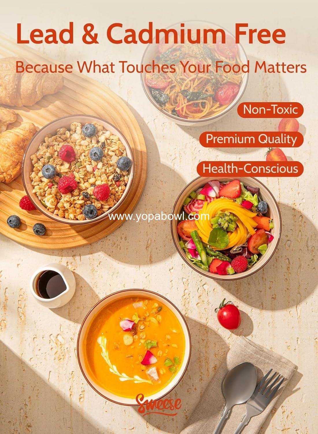 OEM 20 Oz Porcelain Cereal Bowls Set of 6, Multicolor, Lead-Free for Soup Salad Rice Snacks, Kitchen Decor Factory OEM 20 Oz Porcelain Cereal Bowls Set of 6, Multicolor, Lead-Free for Soup Salad Rice Snacks, Kitchen Decor Factory