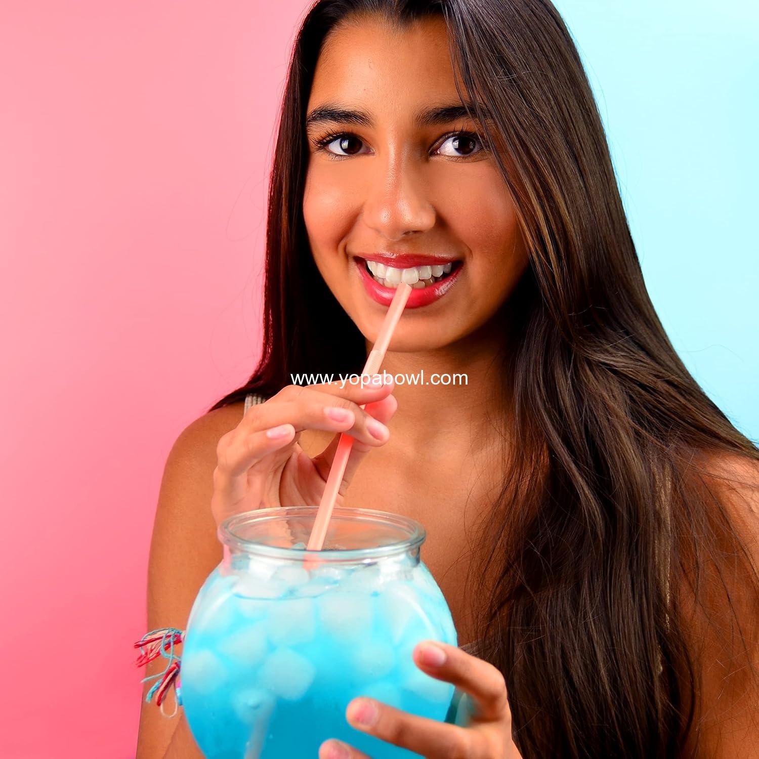 Wholesale Flat-Sided Fishbowl Party Cups – 4-Pack (22 oz) – Durable Plastic Design for Cocktails and Mocktails – Ideal for Indoor and Outdoor Events, BBQs, and Unique Party Favors - Manufacturer