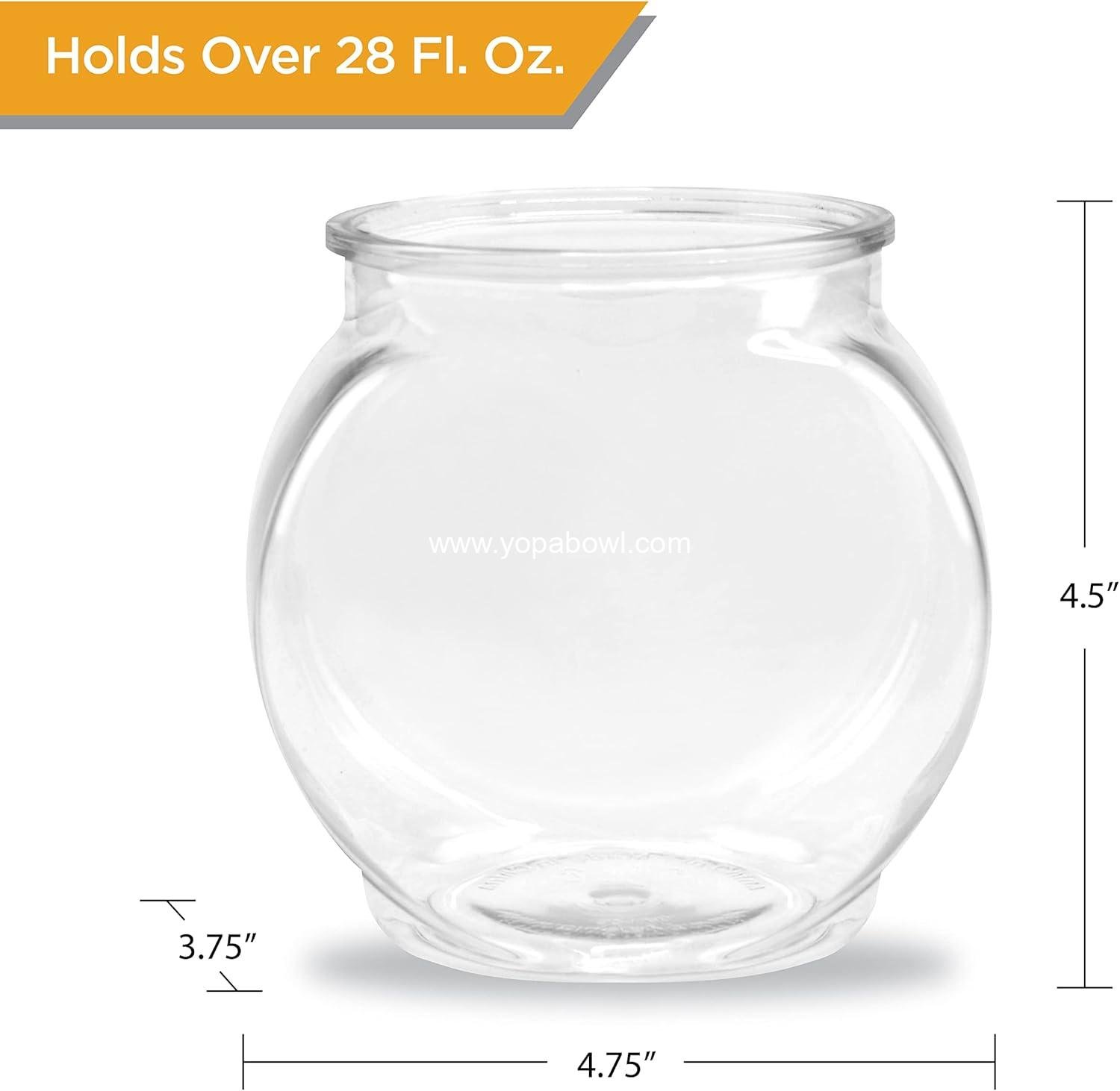 Wholesale Flat-Sided Fishbowl Party Cups – 4-Pack (22 oz) – Durable Plastic Design for Cocktails and Mocktails – Ideal for Indoor and Outdoor Events, BBQs, and Unique Party Favors - Manufacturer
