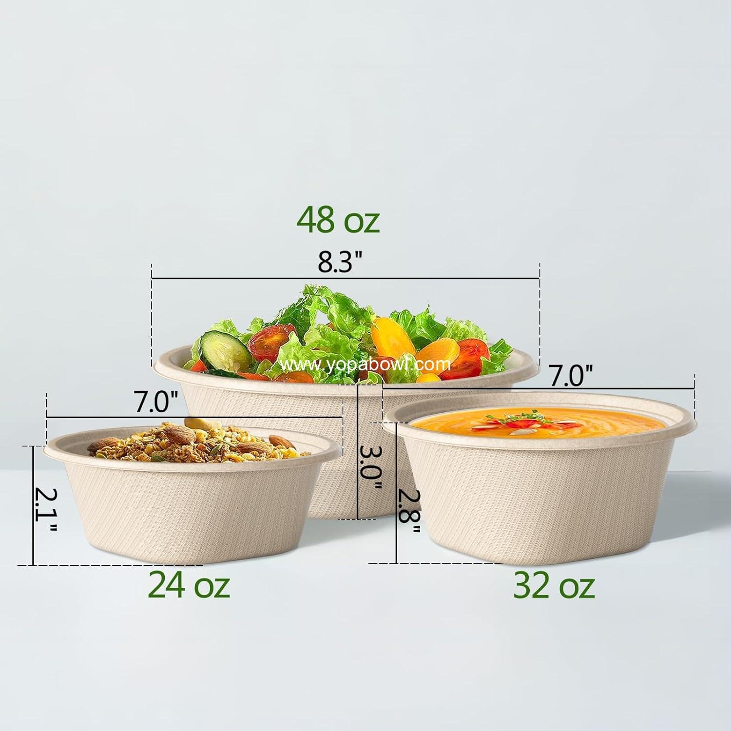 Wholesale 48 Oz Disposable Bowls - Heavy Duty Compostable Bowls Made from Sugarcane and Bamboo Fibers, Microwave Safe - Large Paper Bowls for Soup, Salad, Ramen, Popcorn, etc. [50 Pack] Factory