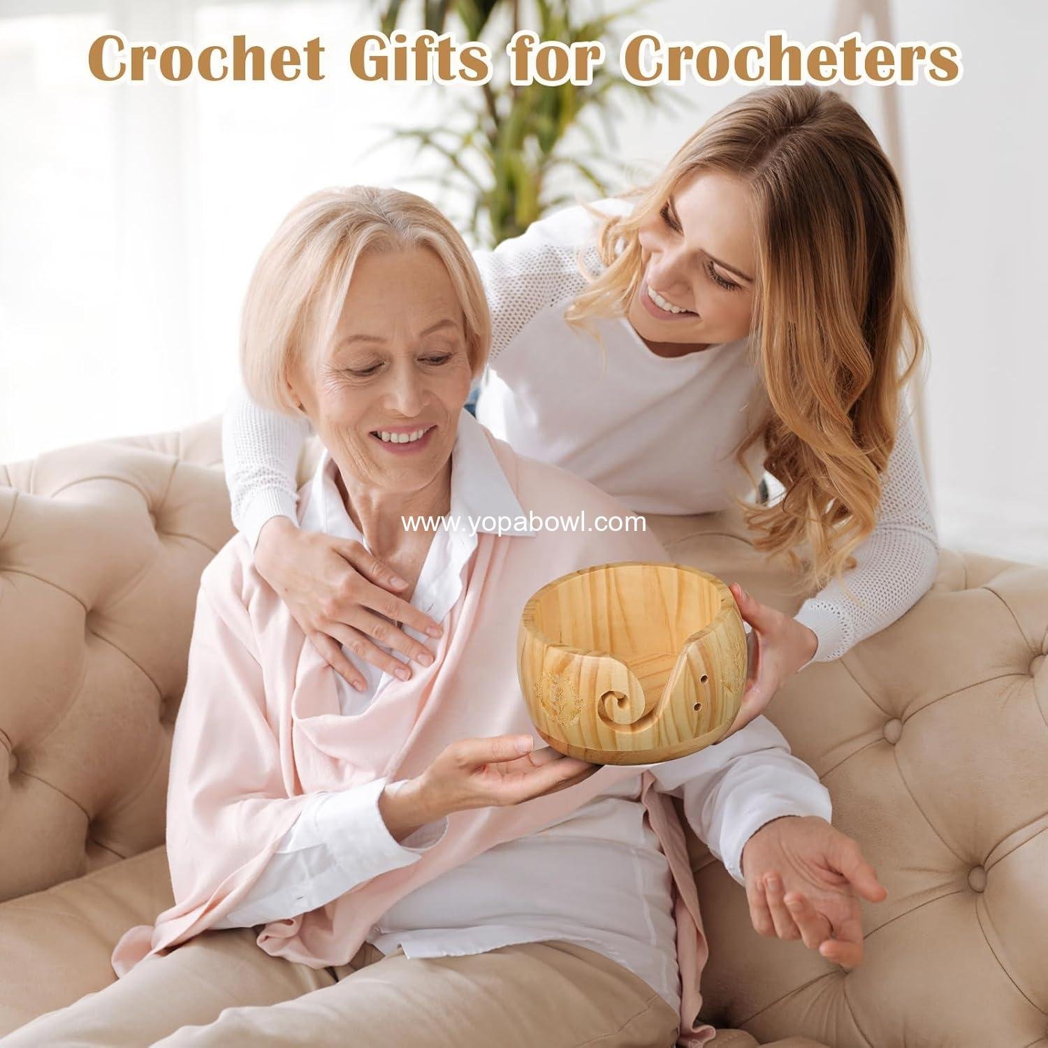 Wholesale Wooden Yarn Bowl for Crocheting and Knitting with Holes, Handcrafted Design for Easy Use, Factory