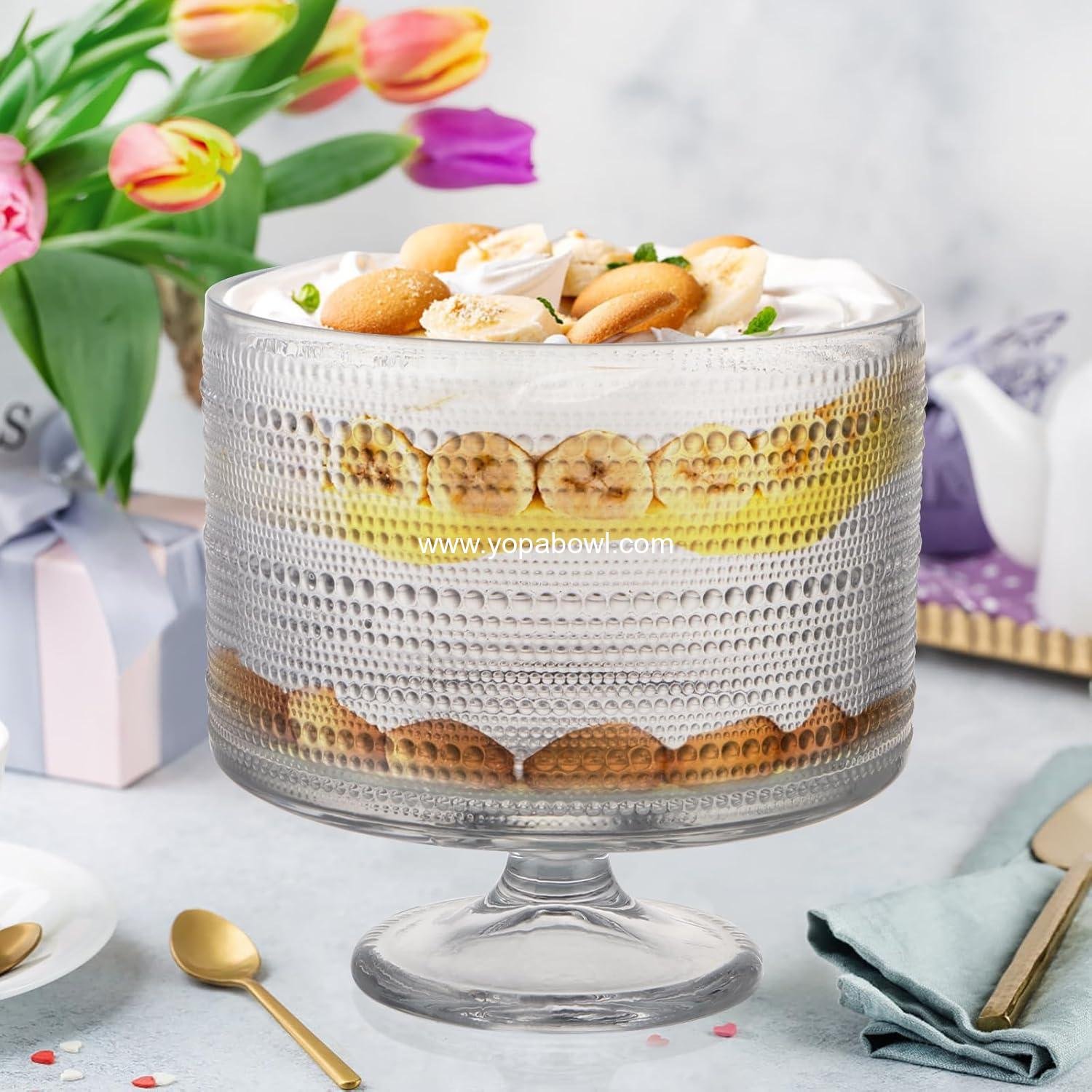 Wholesale 110oz Pedestal Trifle Bowl - Versatile Serving Dish for Salad, Dessert, and Fruit Factory