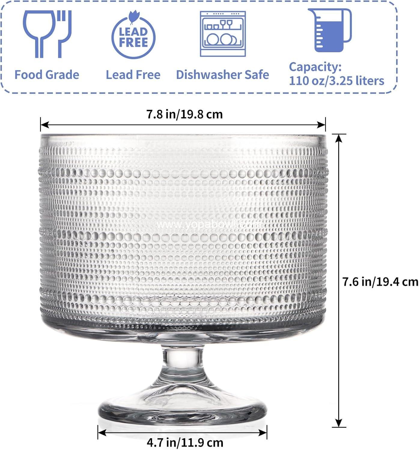 Wholesale 110oz Pedestal Trifle Bowl - Versatile Serving Dish for Salad, Dessert, and Fruit Factory