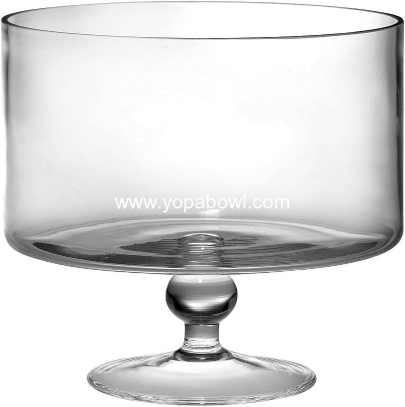 Wholesale Large 170 oz Trifle Bowl - Glass Pedestal Serving Bowl - 5 Quart - 9.5 Inch Round Cake Display Stand for Dessert, Fruit, Salad - Manufacturer