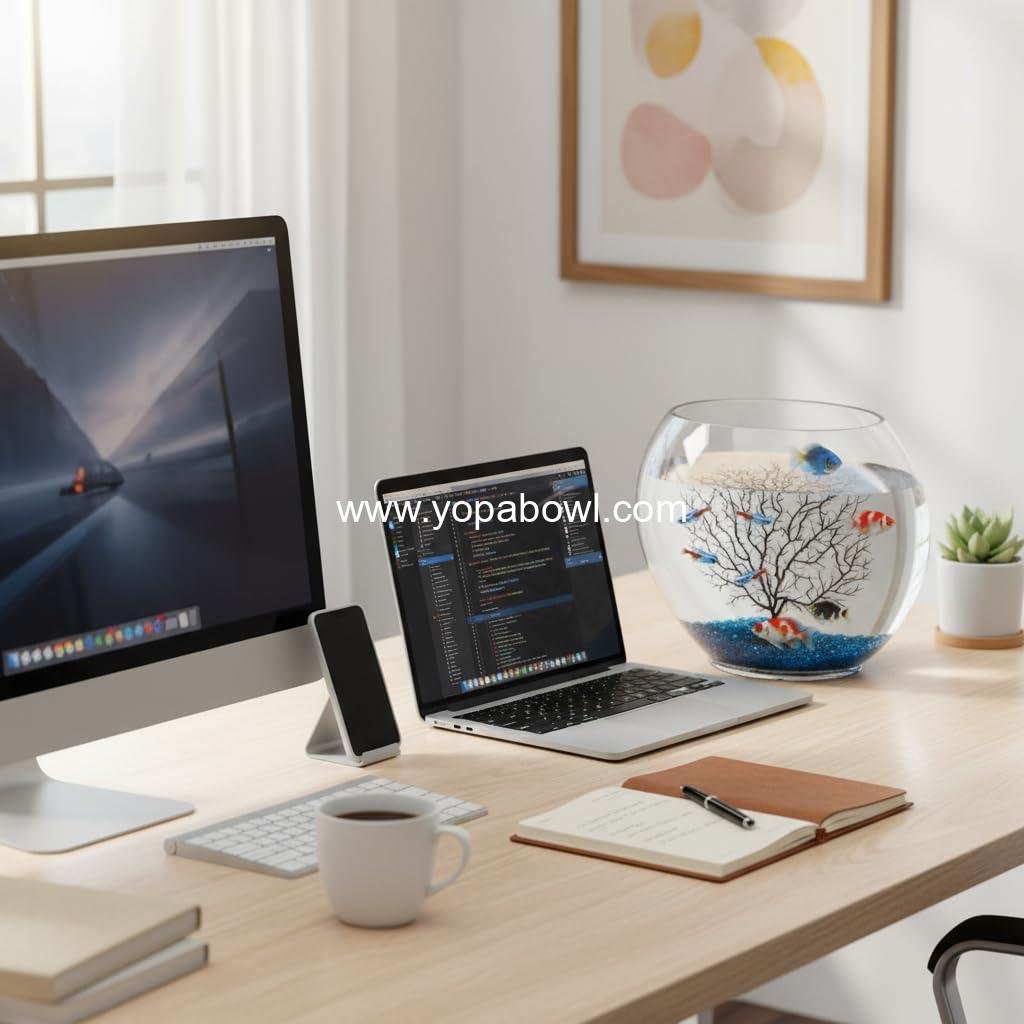 Wholesale Mini Oblate Glass Fish Bowl, 1 Gallon Small Tank with Blue Aquarium Sand and Coral Ornament for Betta Fish - Factory