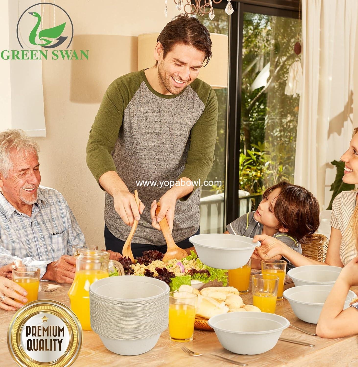 Wholesale 40 Oz Disposable Paper Bowls [50 Pack] - 100% Compostable, Biodegradable, Eco-Friendly Natural Colour Bowls for Salad, Hot Soup, and Pasta - Convenient for Daily Use, Factory