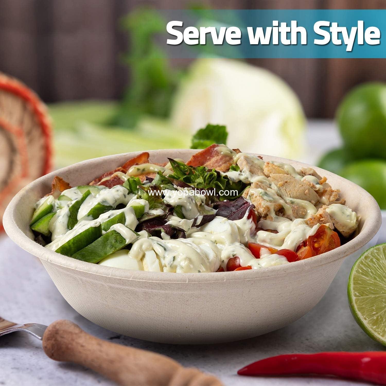 Wholesale 40 Oz Disposable Paper Bowls [50 Pack] - 100% Compostable, Biodegradable, Eco-Friendly Natural Colour Bowls for Salad, Hot Soup, and Pasta - Convenient for Daily Use, Factory