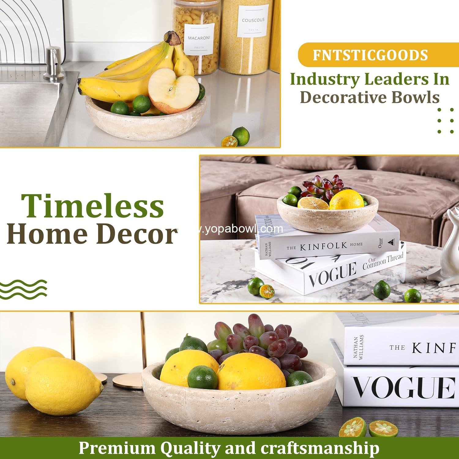 Wholesale Organic Modern Travertine Decorative Bowl - 7.8