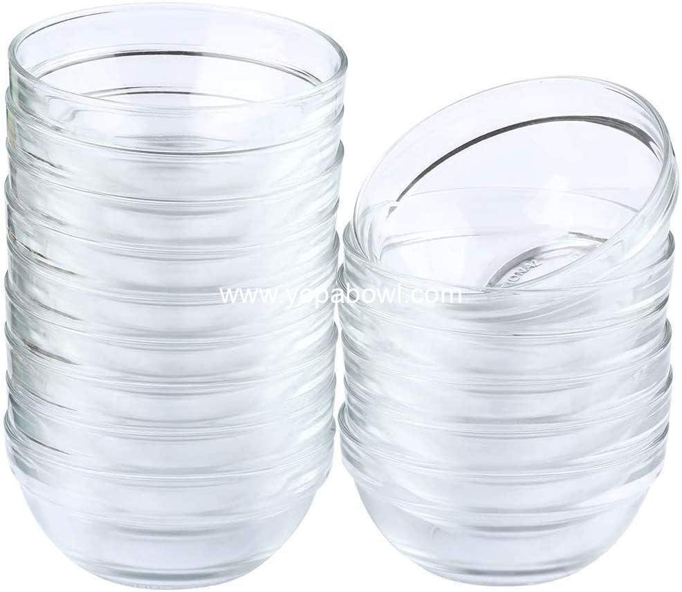 Mini Bowls 4 Inch Glass Bowls for Kitchen Prep, Dessert, Dips, and Candy Dishes ,4oz Stackable Dishware safe ,Set of 16 (combination)