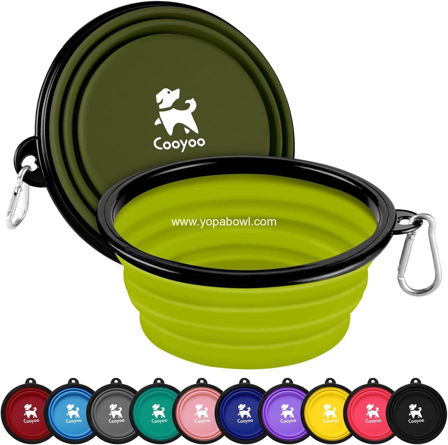 ODM 2 Pack Collapsible Dog Bowls - Portable Water Dishes for Dogs and Cats, Ideal for Travel and Walking with 2 Carabiners - Factory