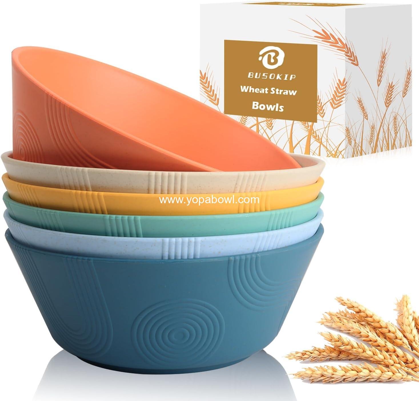OEM 36 oz Wheat Straw Bowls Set of 6, Unbreakable and Dishwasher Safe, Large Multicolor Cereal Bowls for Kitchen, Serving, Popcorn, Soup - Factory OEM 36 oz Wheat Straw Bowls Set of 6, Unbreakable and Dishwasher Safe, Large Multicolor Cereal Bowls for Kitchen, Serving, Popcorn, Soup - Factory