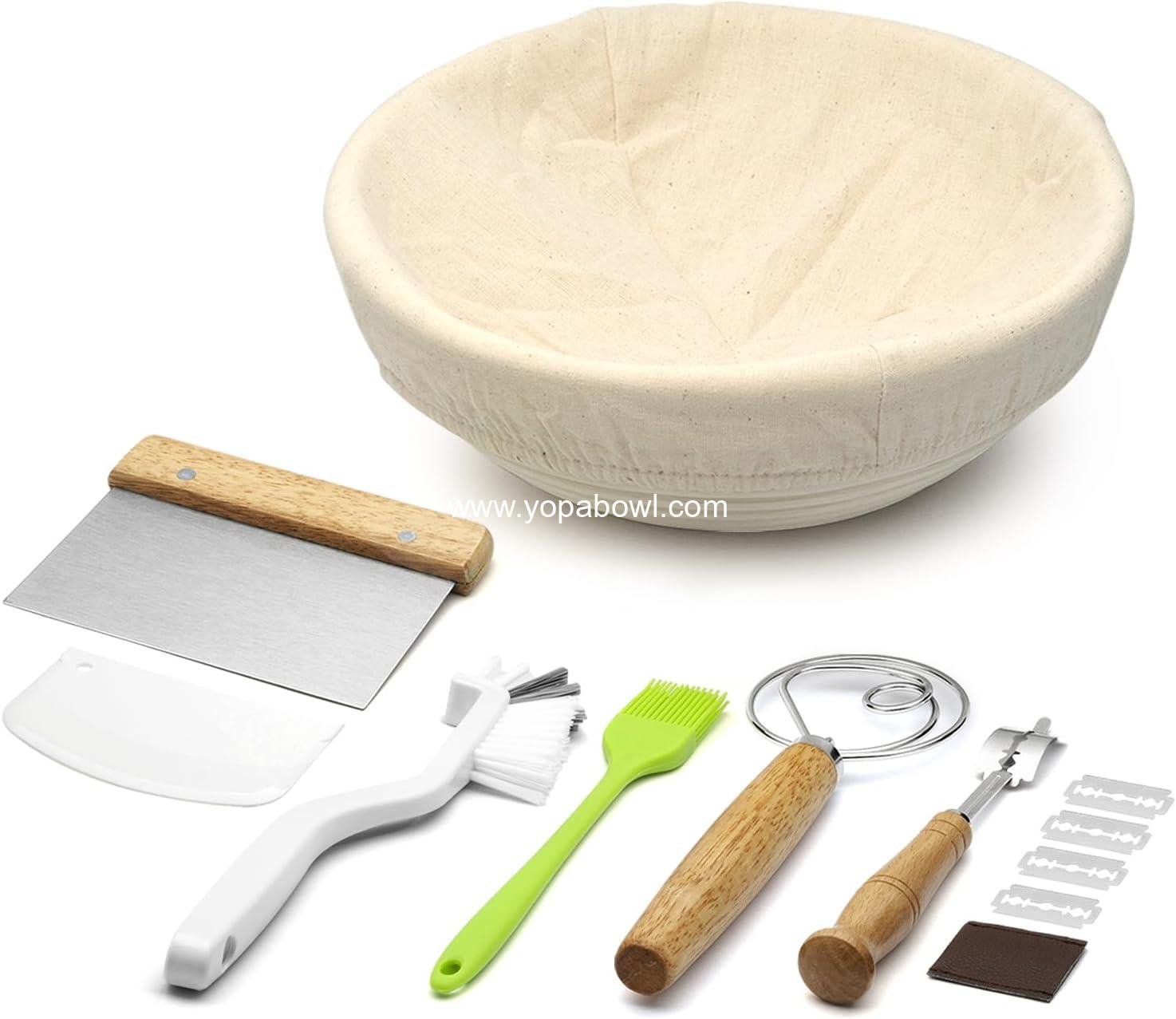 OEM 9-Inch Round Banneton Bread Proofing Basket for Sourdough Baking, Fermentation Kit, Baking Supplies Set, Sourdough Accessories Gift Set Manufacturer