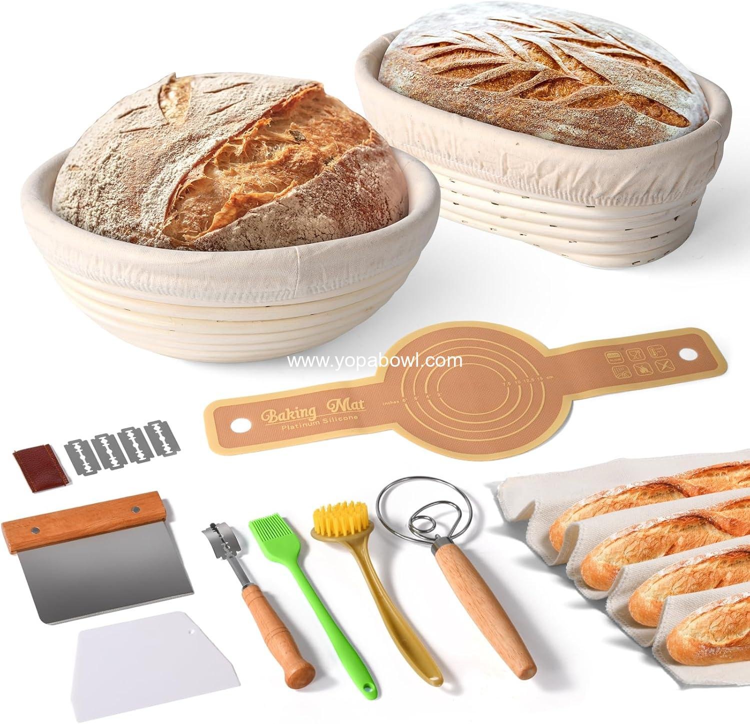 OEM Banneton Bread Proofing Basket Set, 9