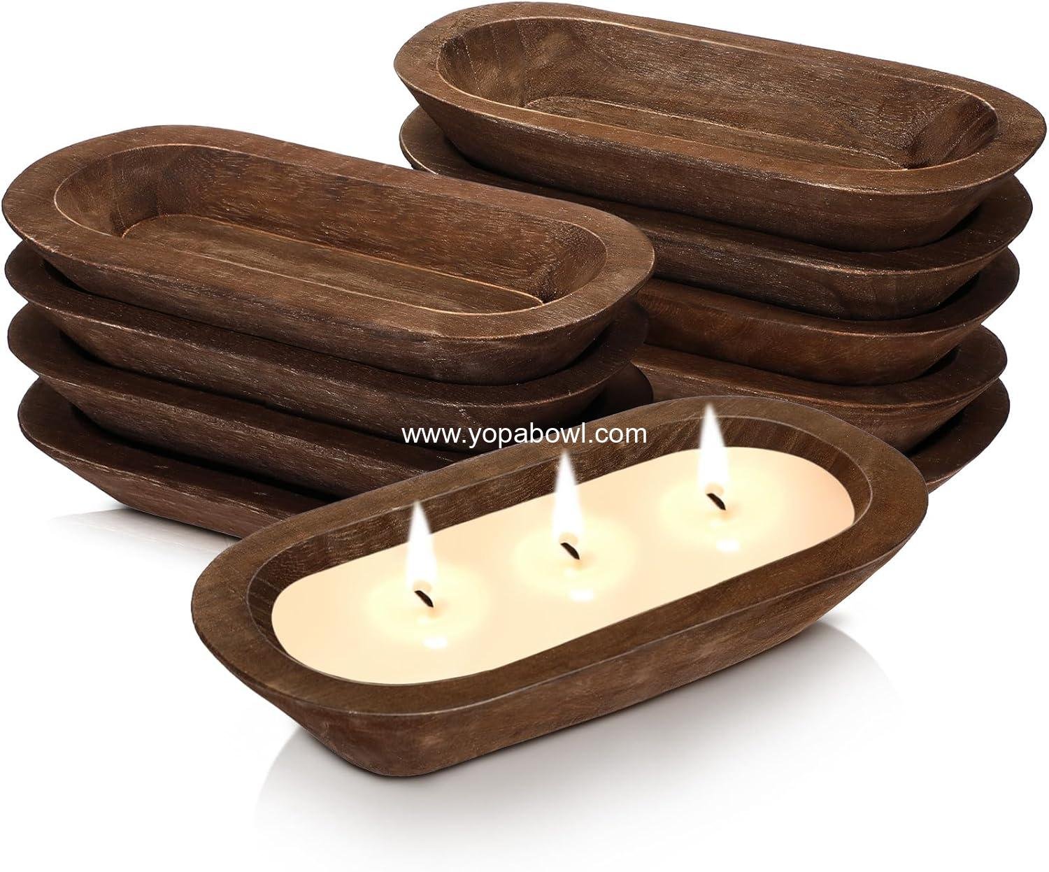 Wholesale 10 Pack Wooden Dough Bowls 12.5 Inches Rustic Farmhouse Decor DIY Candle Home Crafts Fruit Supplies Decoration (Brown) Factory Wholesale 10 Pack Wooden Dough Bowls 12.5 Inches Rustic Farmhouse Decor DIY Candle Home Crafts Fruit Supplies Decoration (Brown) Factory