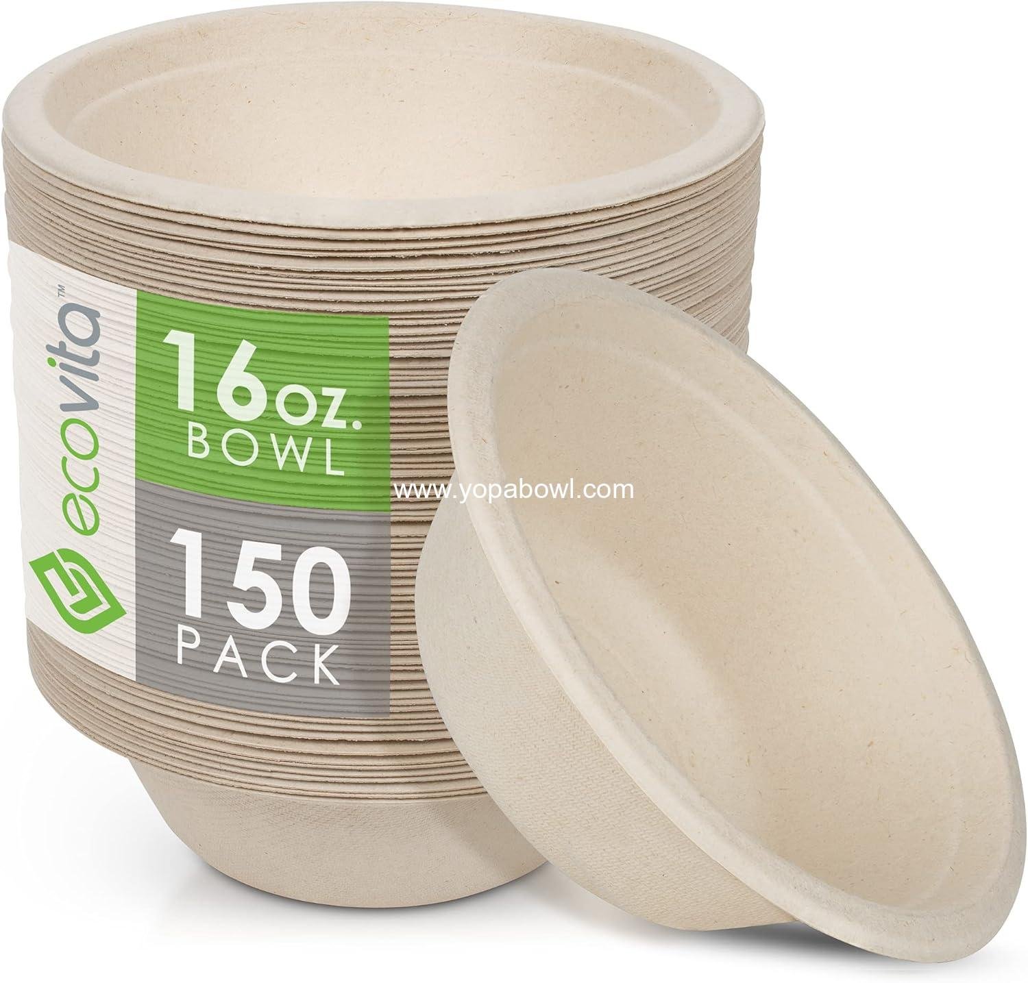 Wholesale 100% Compostable Paper Bowls [16 oz.] – 150 Eco-Friendly Disposable Bowls, Sturdy Liquid and Heat Resistant Alternative to Plastic or Paper Bowls Factory