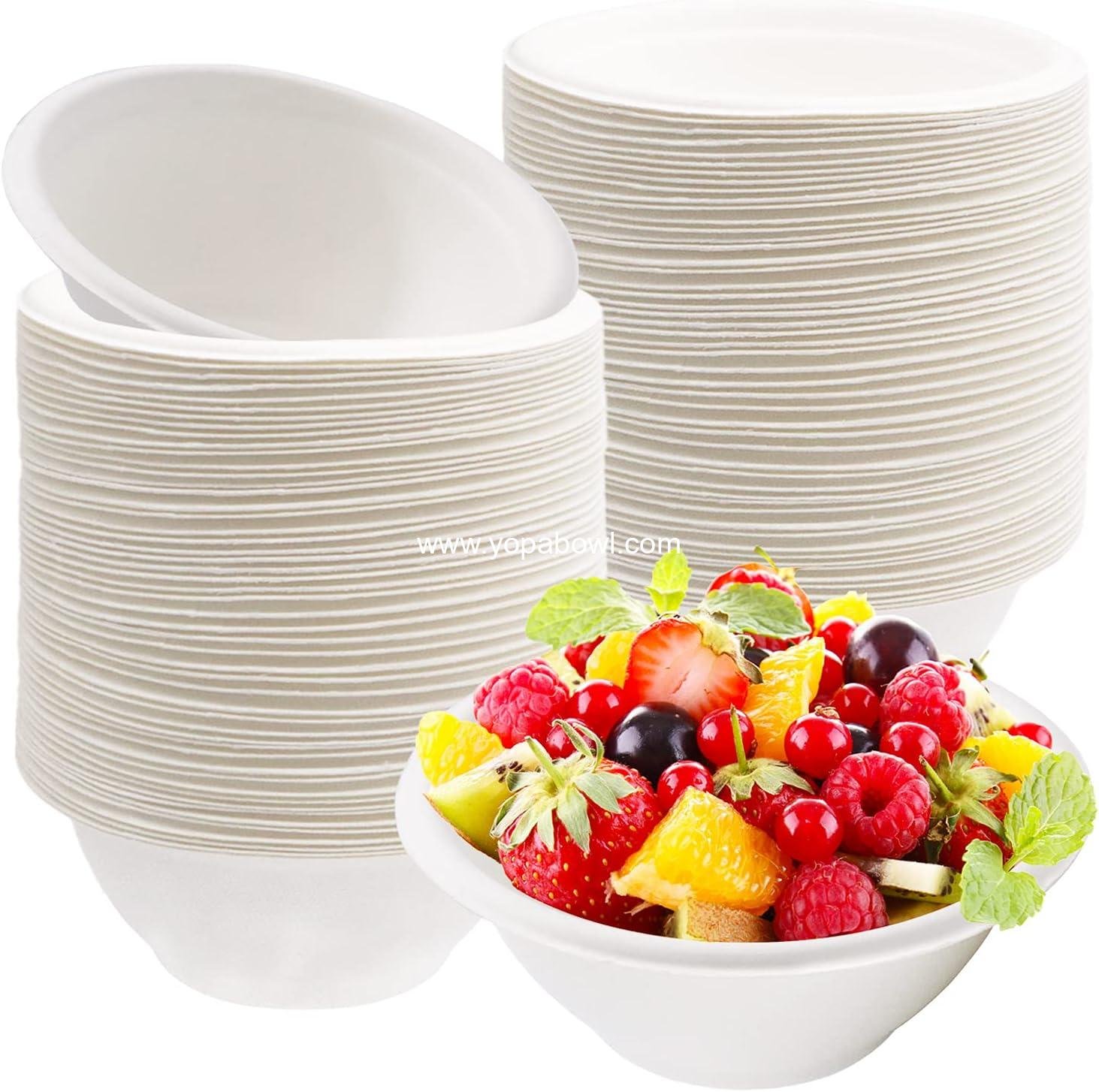 Wholesale 100 Pack 8 oz Compostable Bagasse Bowls, Biodegradable Heavy-Duty Bowls for Hot and Cold Food - Factory