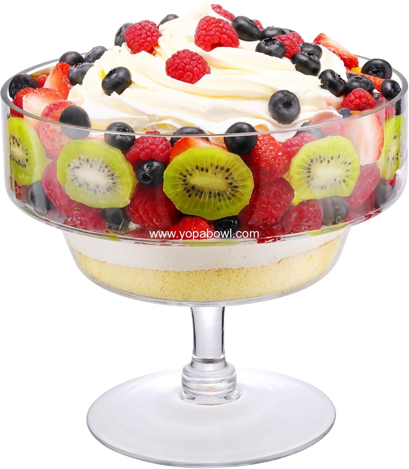 Wholesale 110OZ Clear Glass Trifle Bowl for Layered Desserts, Jellies, Salads, Cold Dishes, Fruit Bowls, and Martini-Inspired Decorative Centerpiece for Family Gatherings and Parties Factory