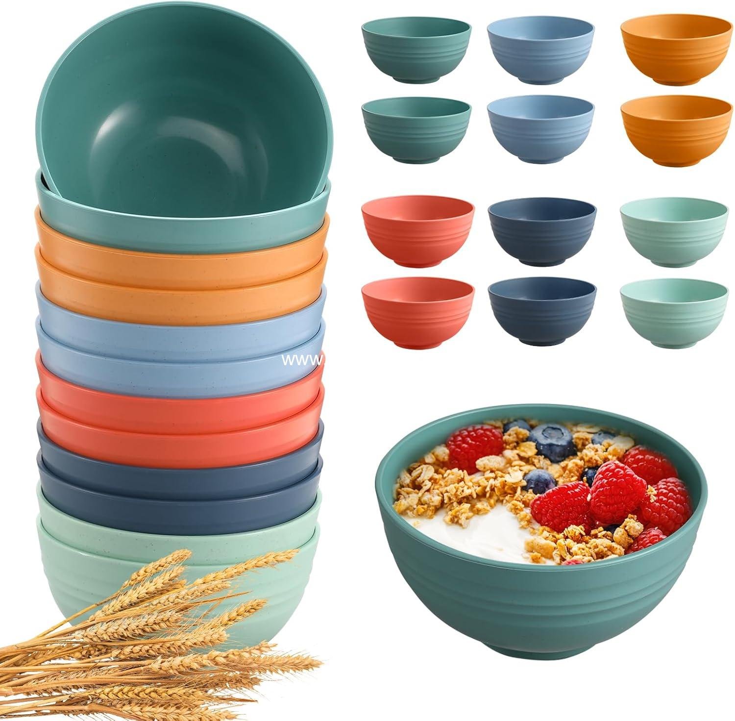 Wholesale 12 Pcs Unbreakable Cereal Bowls Set, 26 Oz Wheat Straw Microwave & Dishwasher Safe for Soup, Salad, Snack, BPA Free, Multicolor Factory Wholesale 12 Pcs Unbreakable Cereal Bowls Set, 26 Oz Wheat Straw Microwave & Dishwasher Safe for Soup, Salad, Snack, BPA Free, Multicolor Factory