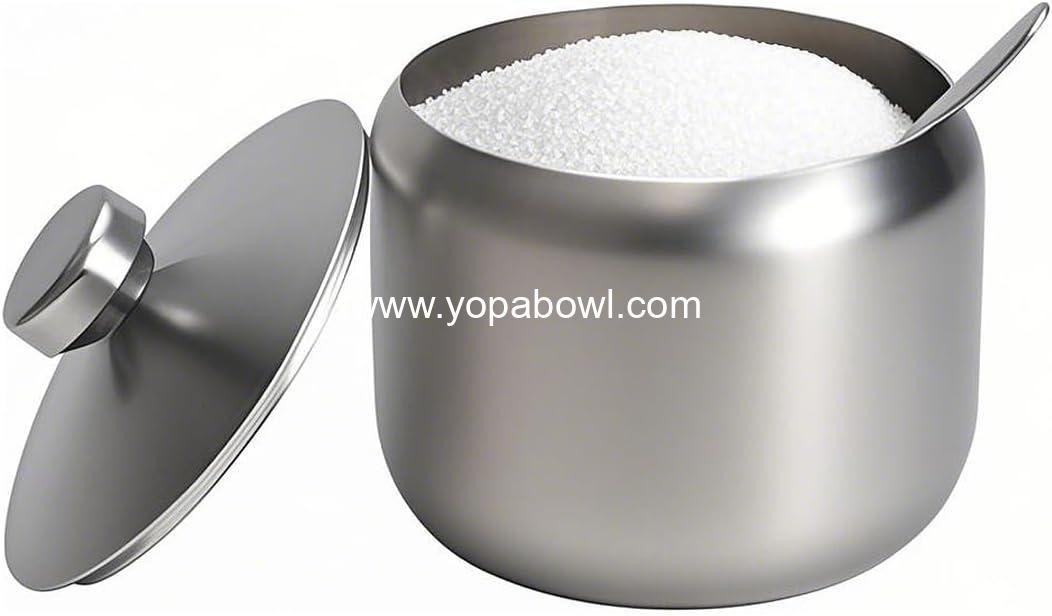 Wholesale 15oz Stainless Steel Sugar Bowl with Lid and Spoon, Round Sugar Jar for Coffee Bar Decor and Kitchen Storage, Durable Sugar Pot - Factory