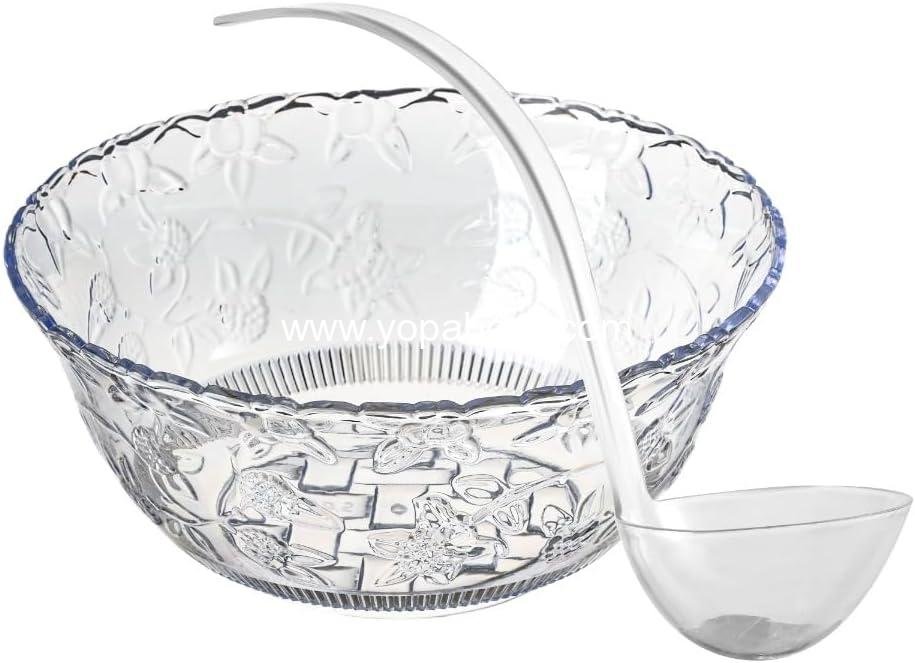 Wholesale 2 Gallon Punch Bowl with Ladle - 8 Quart Large Serving Bowl with Embroidered Design and 5 oz Plastic Serving Spoon for Parties, Holidays, and More - Factory Wholesale 2 Gallon Punch Bowl with Ladle - 8 Quart Large Serving Bowl with Embroidered Design and 5 oz Plastic Serving Spoon for Parties, Holidays, and More - Factory