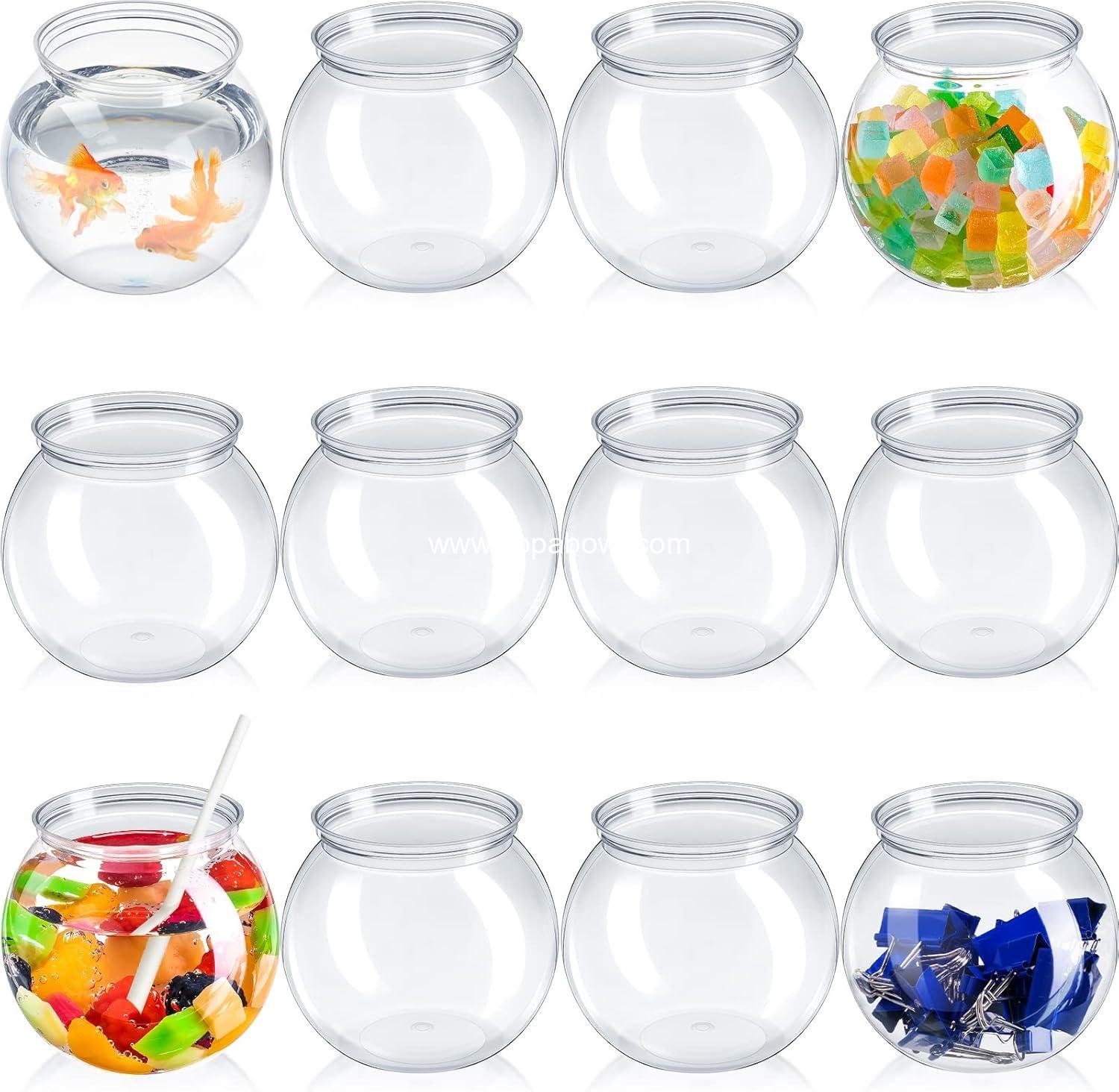 Wholesale 24 Pcs Clear Fish Bowls with Straws, Ball Shape Plastic Drink Cups, Unbreakable 27 oz for Summer Parties, Christmas Candy Table Centerpieces, Party Favors, Factory