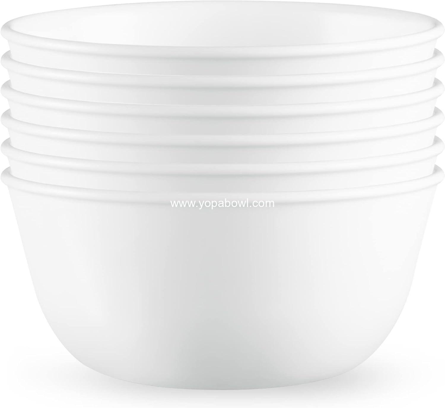 Wholesale 28-oz Soup and Cereal Bowls Set of 6 Chip and Crack Resistant Dinnerware for Soup, Ramen, Cereal and More, Triple Layer Glass, Winter Frost White Factory
