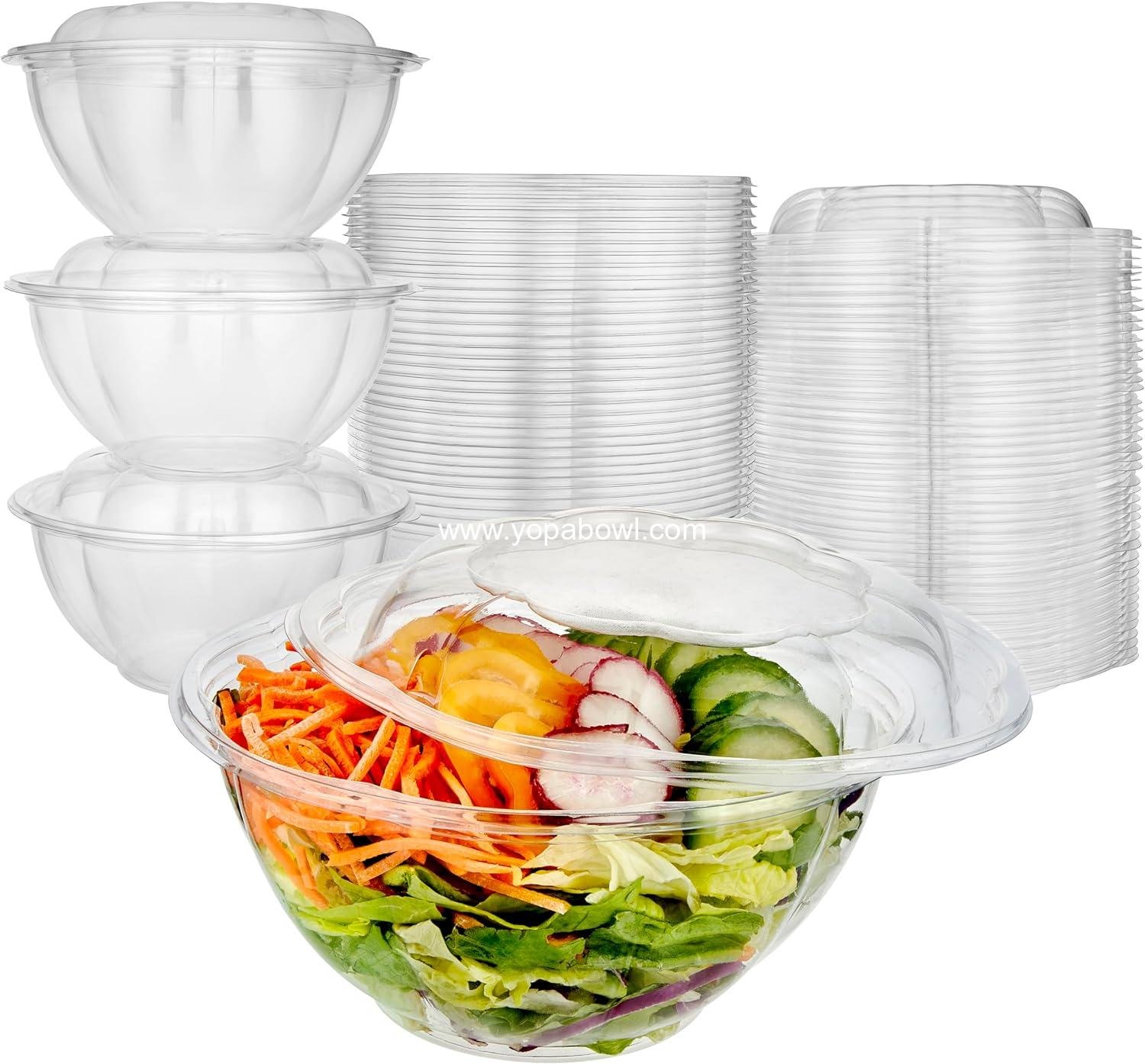 Wholesale 32oz Clear Plastic Salad Bowls with Lids Disposable (50 Pack) Medium Takeout Containers with Snap on Lid for Fruit Salads, Quinoa, Lunch, Meal Prep, Acai Bowls, To-Go Party Containers Factory Wholesale 32oz Clear Plastic Salad Bowls with Lids Disposable (50 Pack) Medium Takeout Containers with Snap on Lid for Fruit Salads, Quinoa, Lunch, Meal Prep, Acai Bowls, To-Go Party Containers Factory