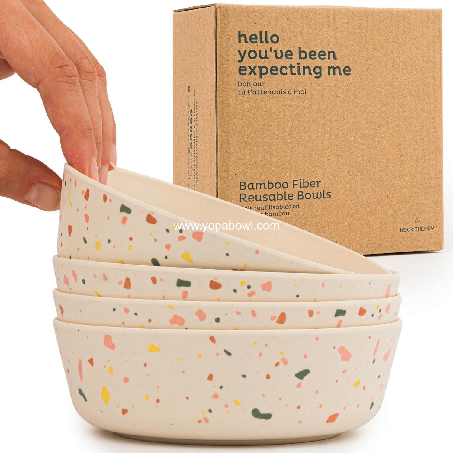 Wholesale 4 Pack Bamboo Bowls - 18 Oz Reusable Toddler and Kids Dish, Dishwasher Safe - Not Microwavable (Celebration) Factory Wholesale 4 Pack Bamboo Bowls - 18 Oz Reusable Toddler and Kids Dish, Dishwasher Safe - Not Microwavable (Celebration) Factory