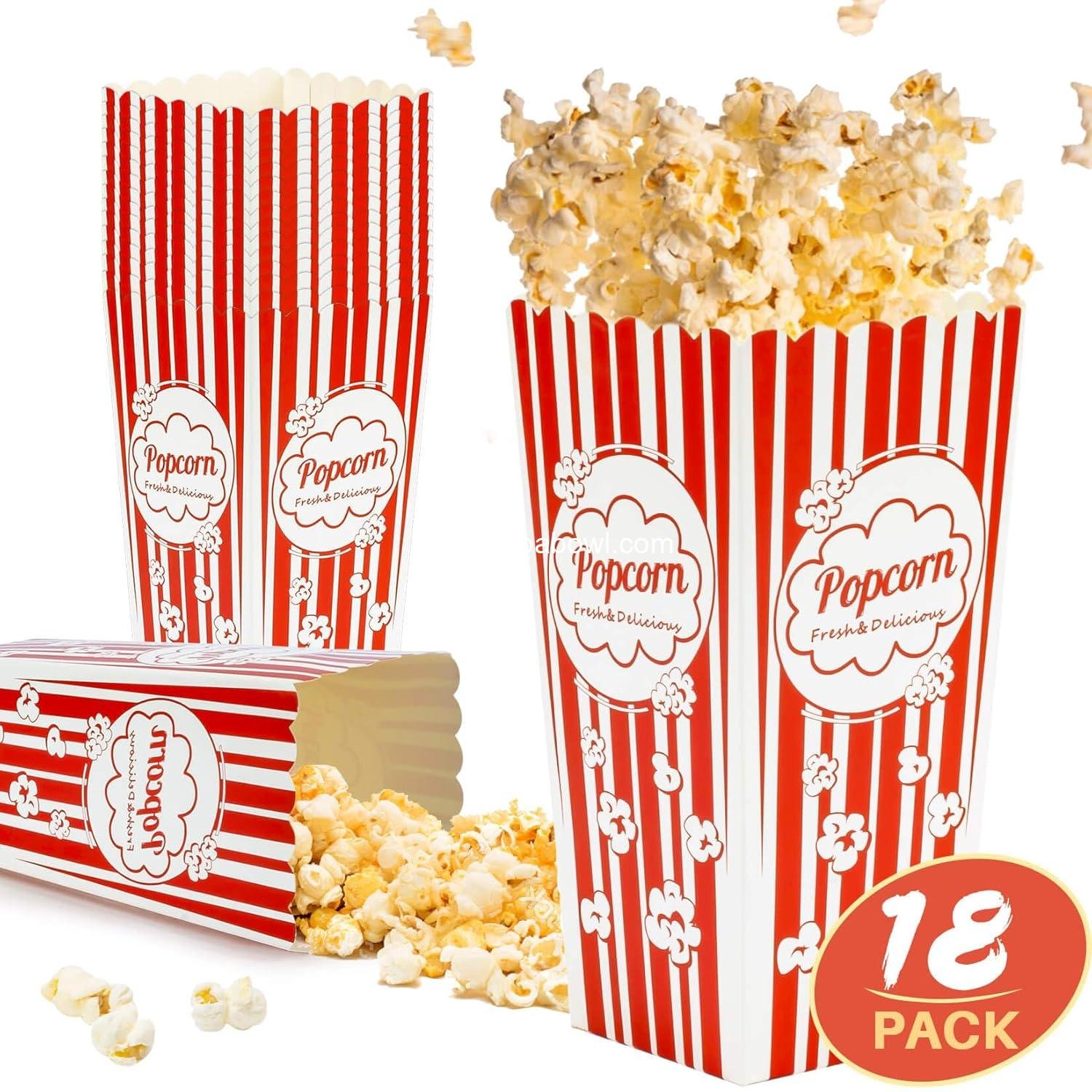 Wholesale 46oz Popcorn Boxes - Easy Assembly Square Bowls for Parties, Halloween, Christmas, and Movie Nights - Disposable Containers for Individual Servings - Factory
