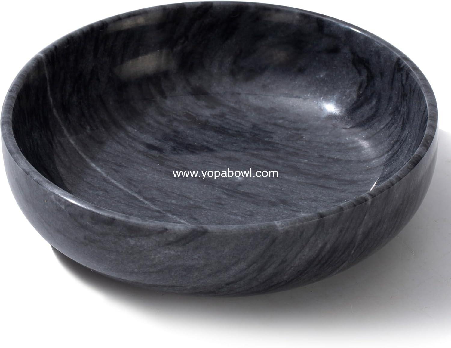 Wholesale 5.91'' Large Decorative Marble Bowl for Home Decor, Key Holder, Incense Burner, Smudge Accessory, Coffee Table Centerpiece, Soap Serving (Black) Factory
