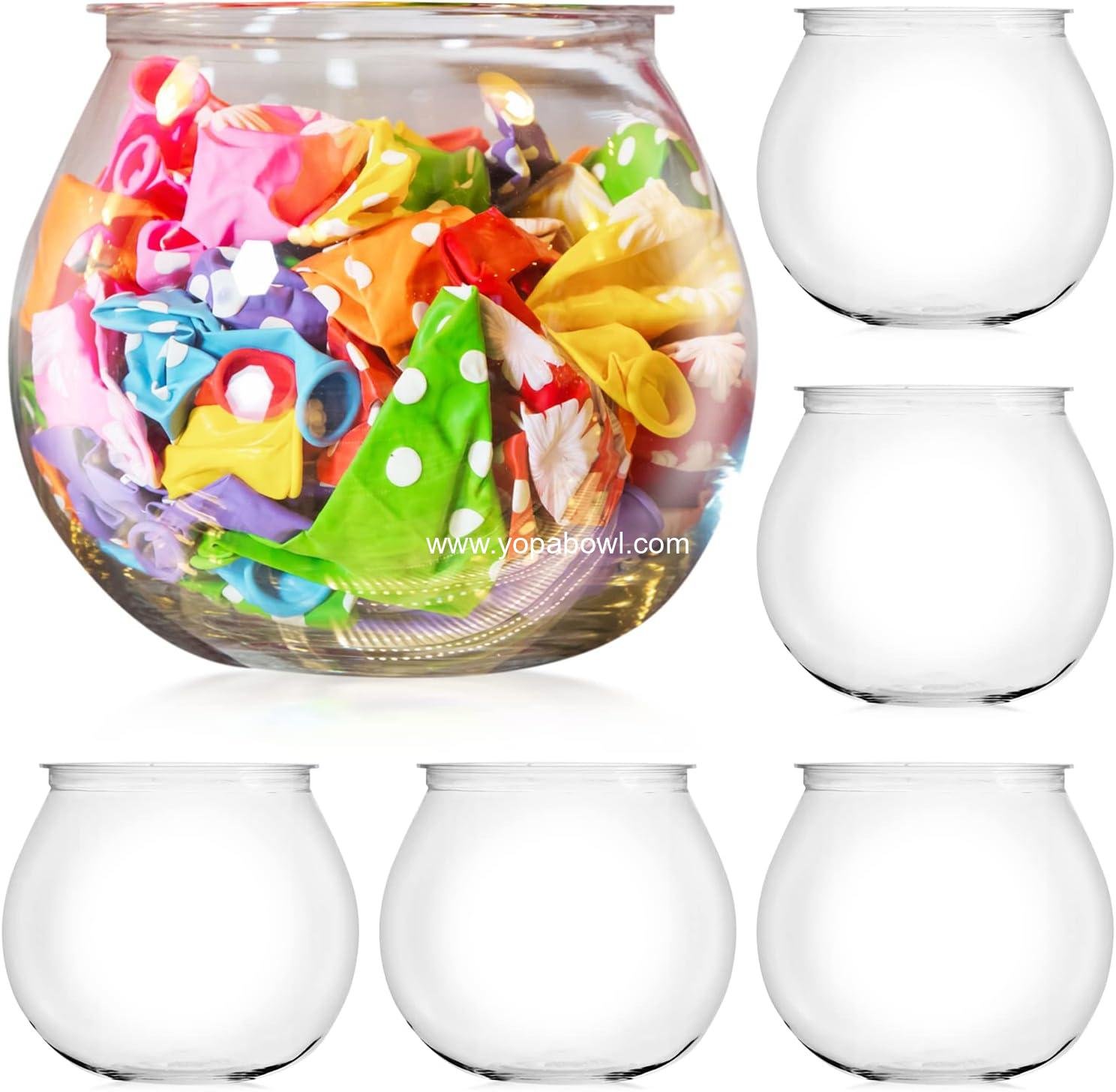 Wholesale 6 Pack 27 Ounce Mini Plastic Fish Bowls - Fun Sized Drink Bowls for Parties - Clear Vases for Stunning Centerpieces - Craft Round Vase Factory