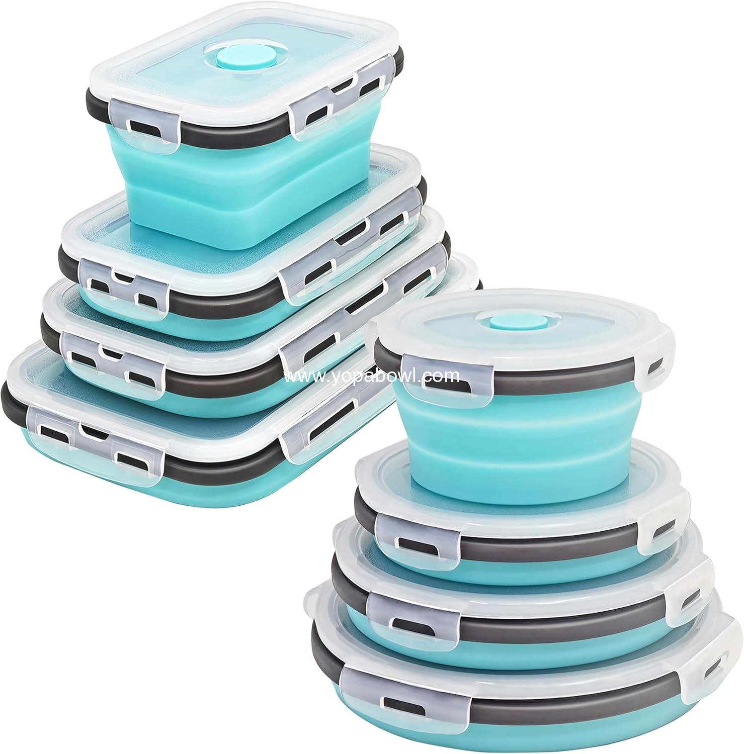Wholesale 8 Collapsible Silicone Food Storage Containers, RV Collapsible Bowls, Camping Storage Solutions - Factory