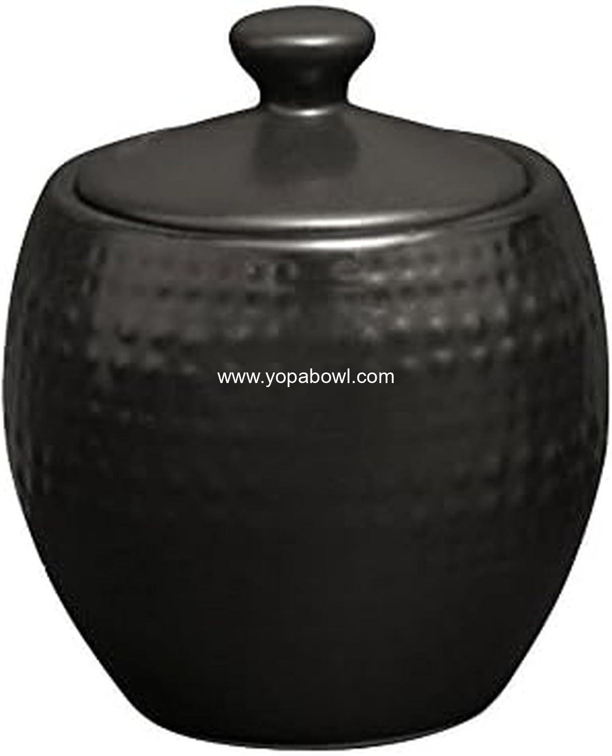 Wholesale Black Sugar Bowl, 13oz, Cambria Design - Factory