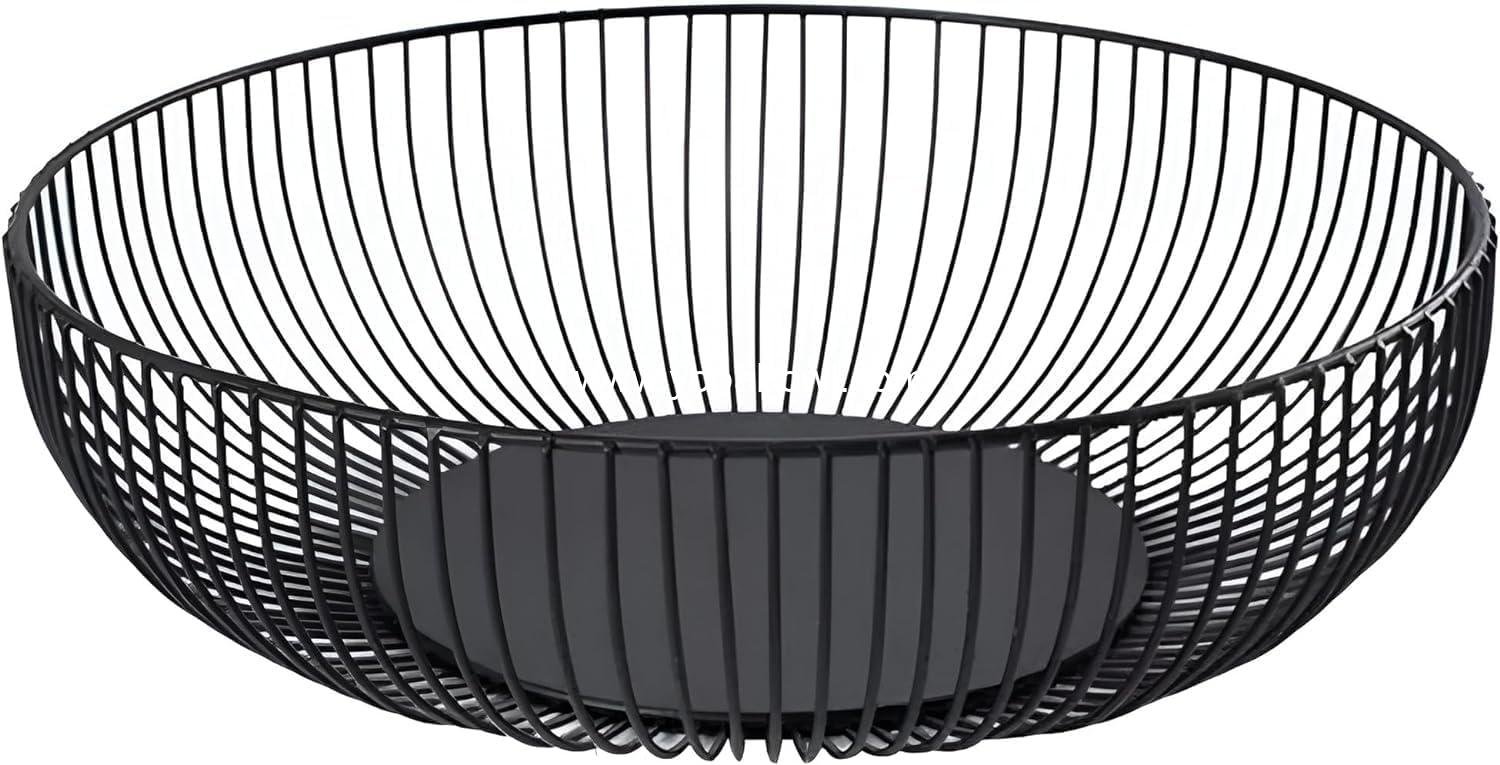 Wholesale Black Wire Fruit Bowl for Kitchen Counter, 11-Inch Round Metal Fruit Basket for Lemons, Bananas, Snacks - Factory Wholesale Black Wire Fruit Bowl for Kitchen Counter, 11-Inch Round Metal Fruit Basket for Lemons, Bananas, Snacks - Factory