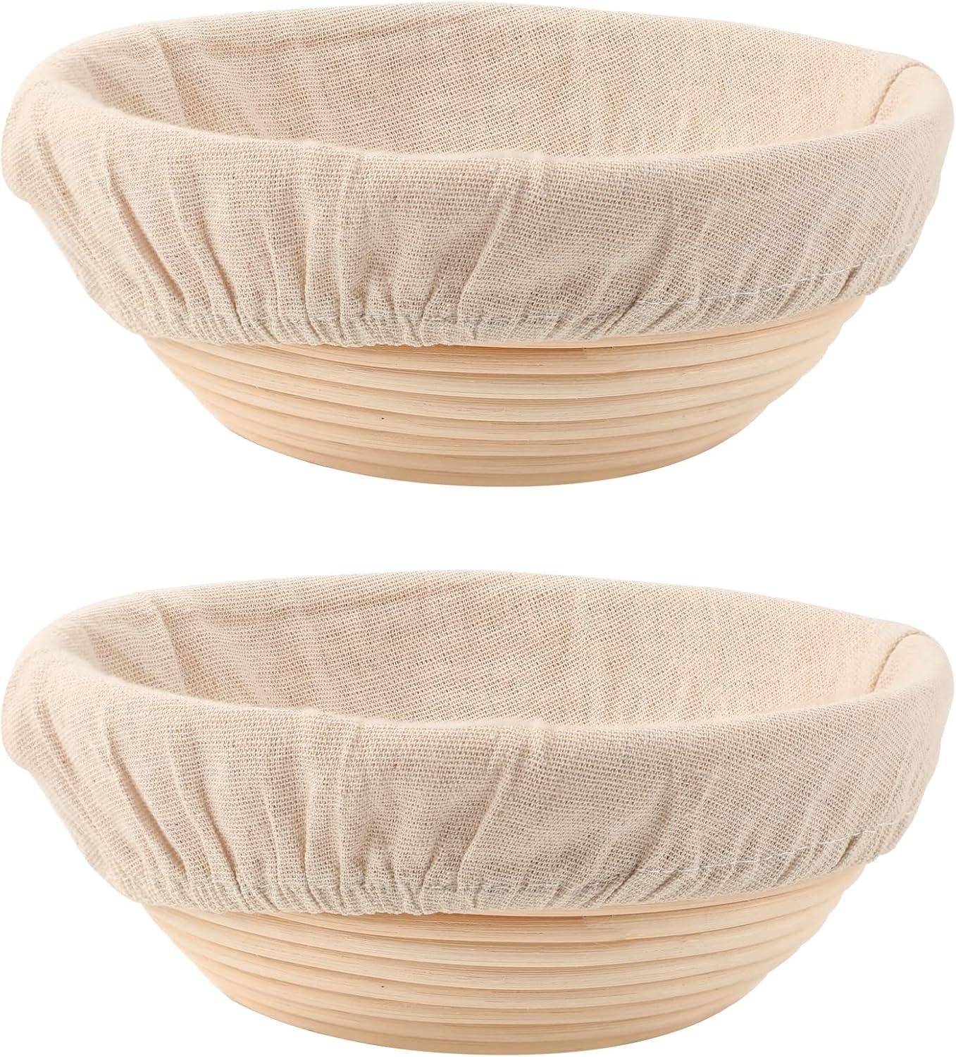 Wholesale Bread Proofing Baskets Set of 2 - 8.5 Inch Round Dough Proofing Bowls with Liners for Home Sourdough Bakers Factory