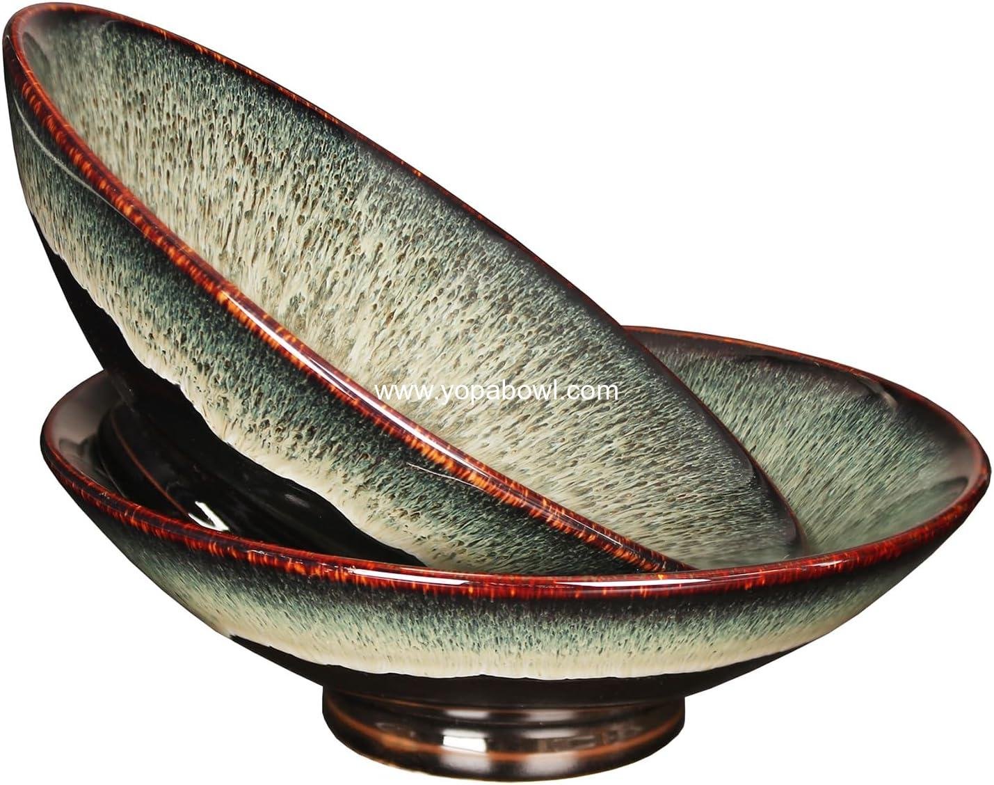 Wholesale Ceramic Ramen Noodle Soup Bowl Set of 2, 10.4 Inch for Ramen, Pho, Soup, Salad, Pasta, Udon, and Chinese Dishes - Microwave, Dishwasher, Oven Safe, Black Factory