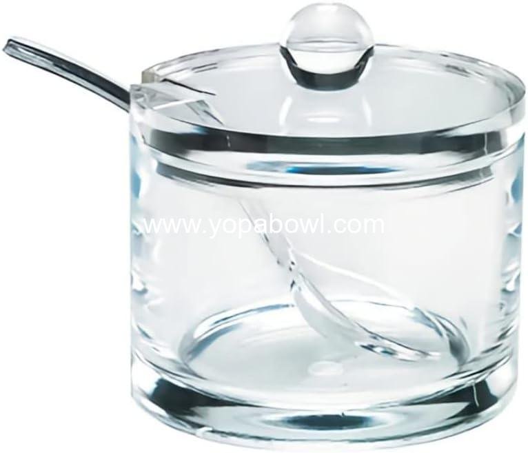 Wholesale Clear Acrylic Sugar Bowl with Lid and Spoon for Coffee, Cereal, Tea, and Baking - 8 oz Container Jar Dispenser - Dishwasher Safe - Factory Wholesale Clear Acrylic Sugar Bowl with Lid and Spoon for Coffee, Cereal, Tea, and Baking - 8 oz Container Jar Dispenser - Dishwasher Safe - Factory